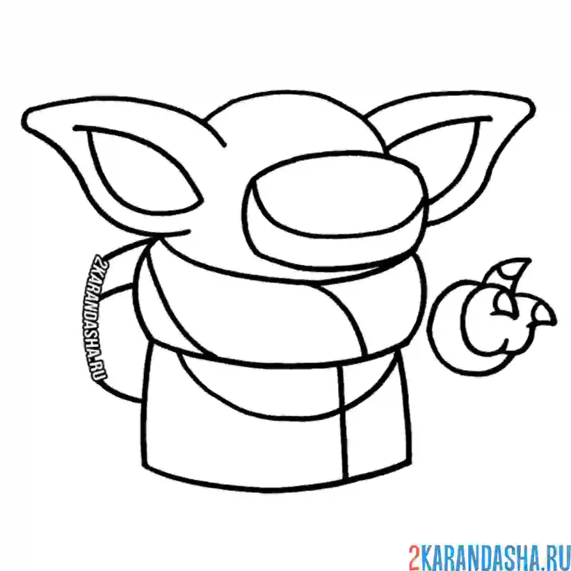 Раскраска грогу малыш йода амонг ас