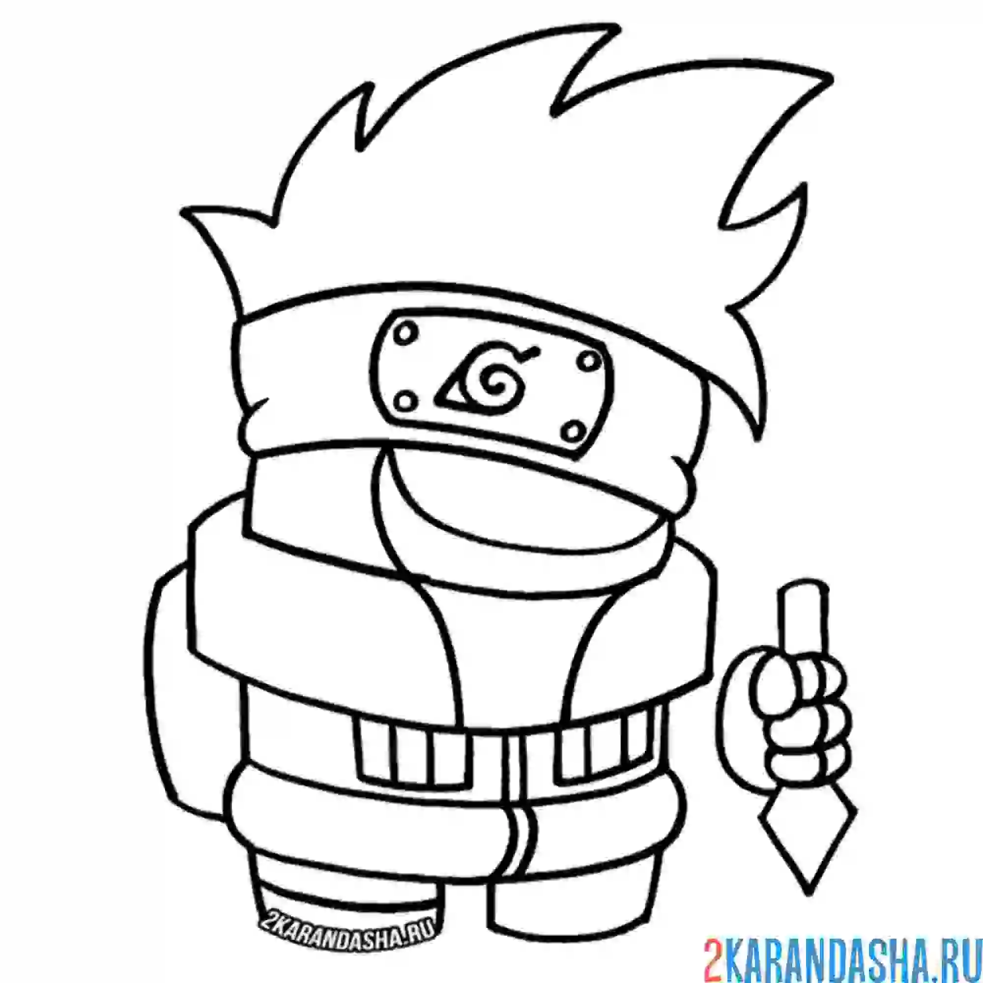 Раскраска какаши (какаси хатакэ) амонг ас