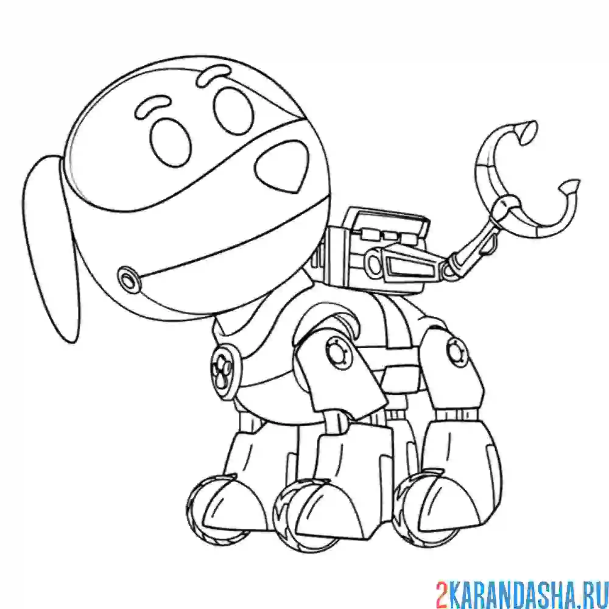 Раскраска обучаемая робот собака
