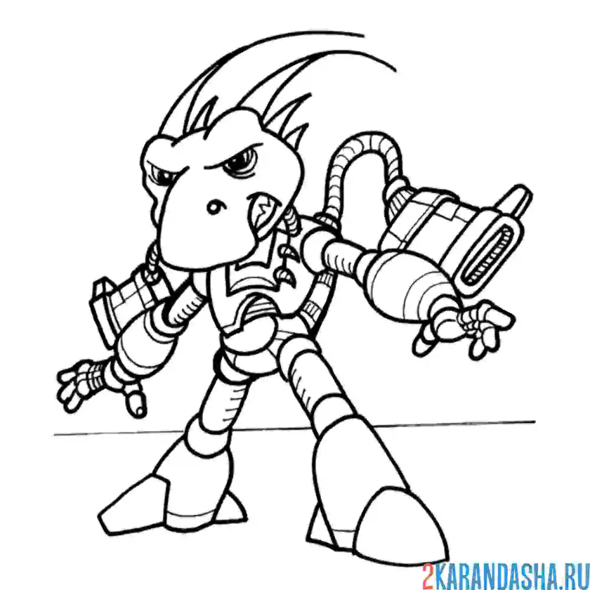 Раскраска робот динозавр
