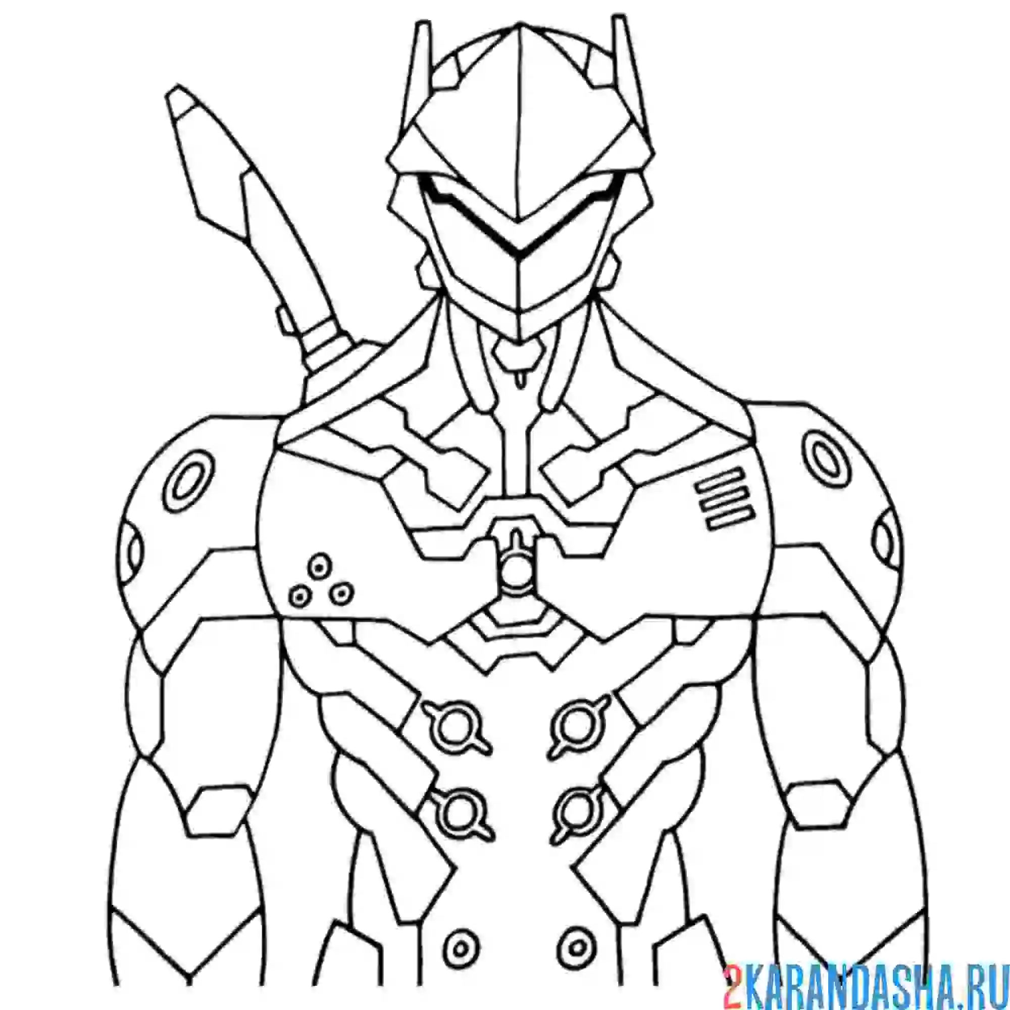 Раскраска суровый опасный робот