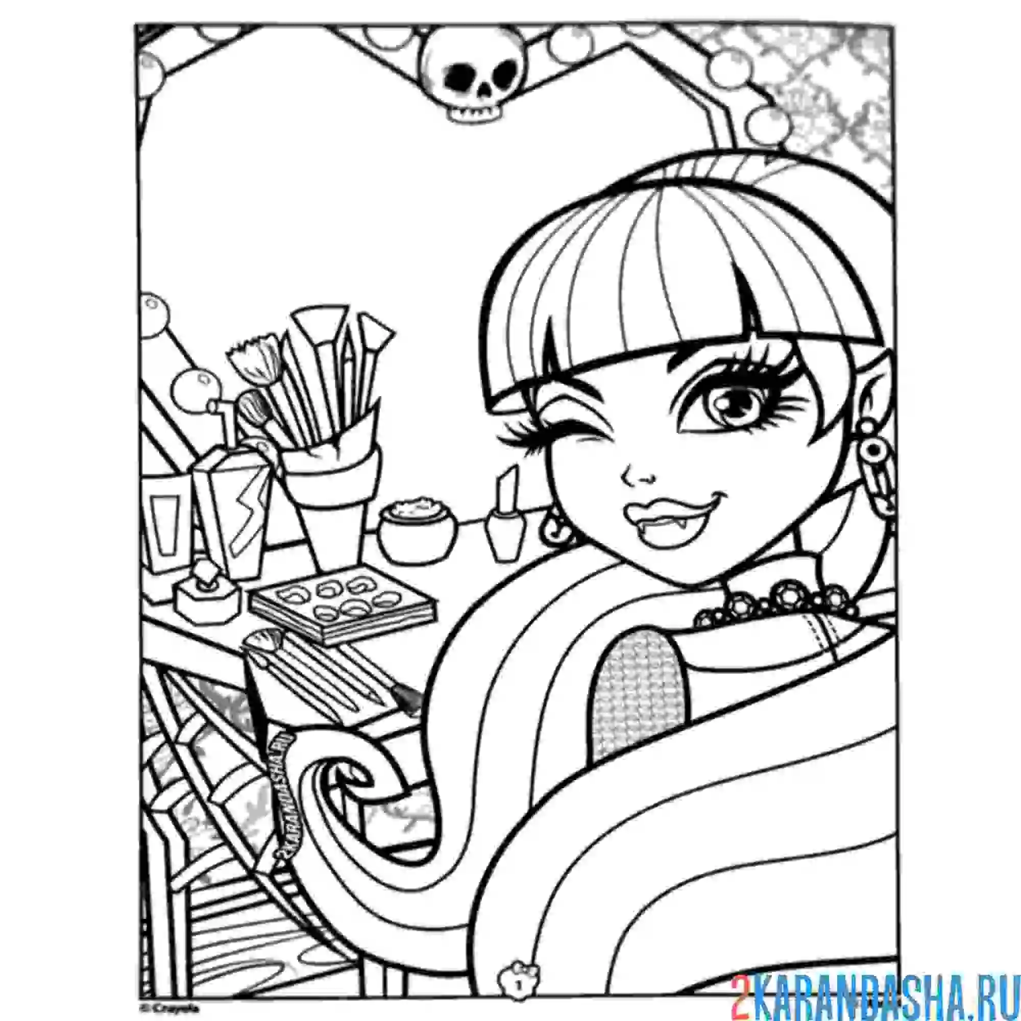 Раскраска монстр хай макияж