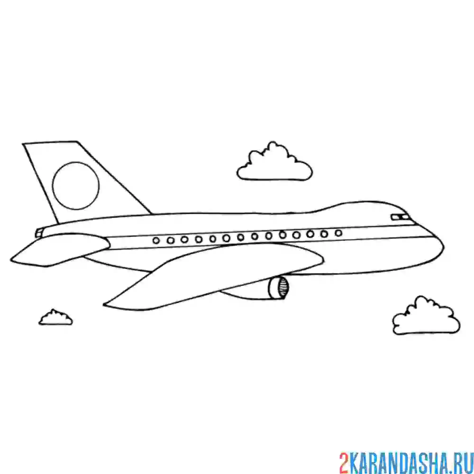 Раскраска пассажирский самолет боинг