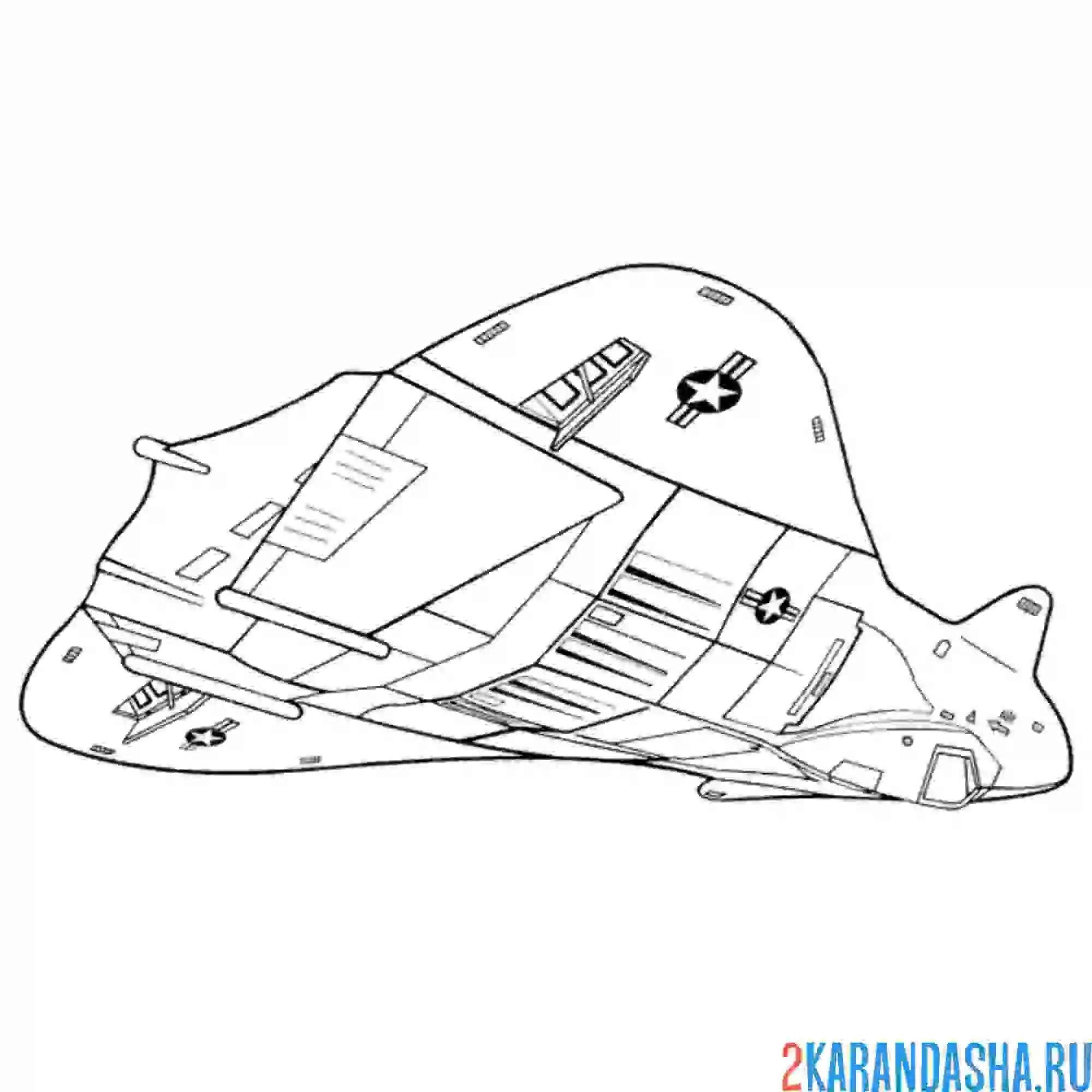 Раскраска несуществующий истребитель  f-19 stealth