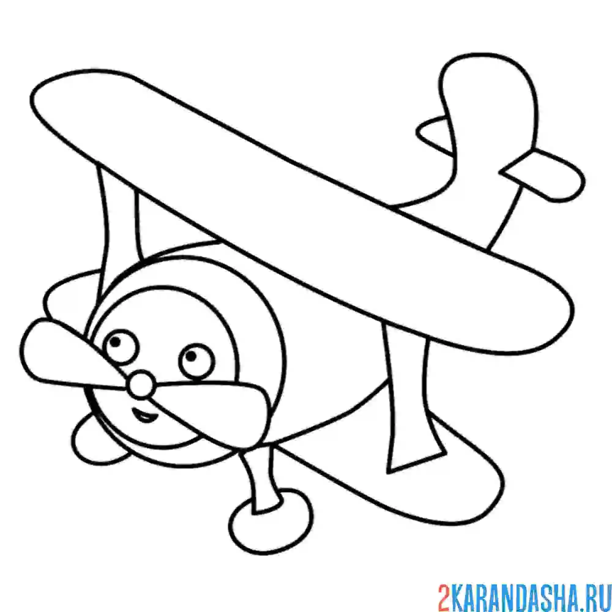 Раскраска самолет для малышей