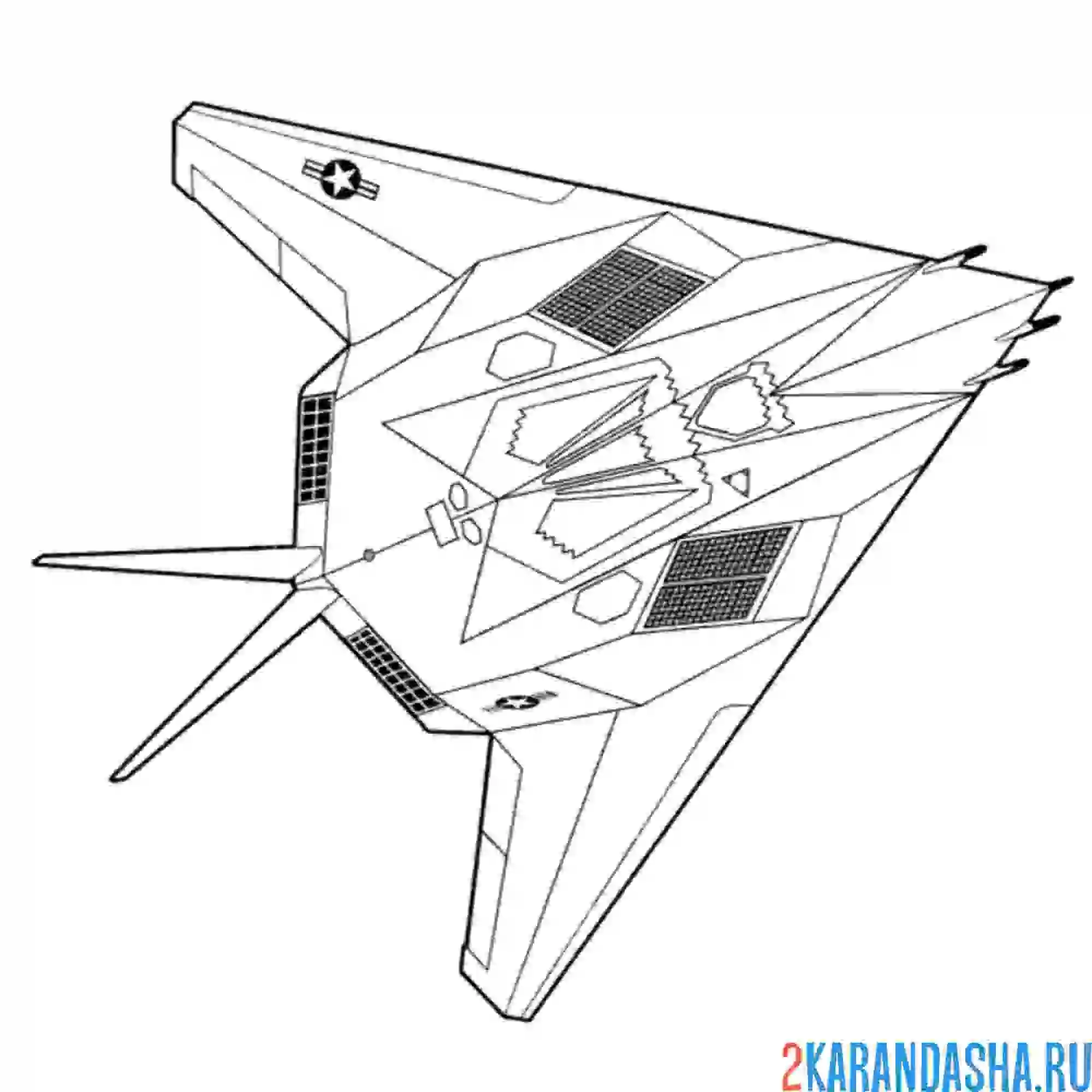 Раскраска американский тактический штурмовик lockheed f-117 nighthawk