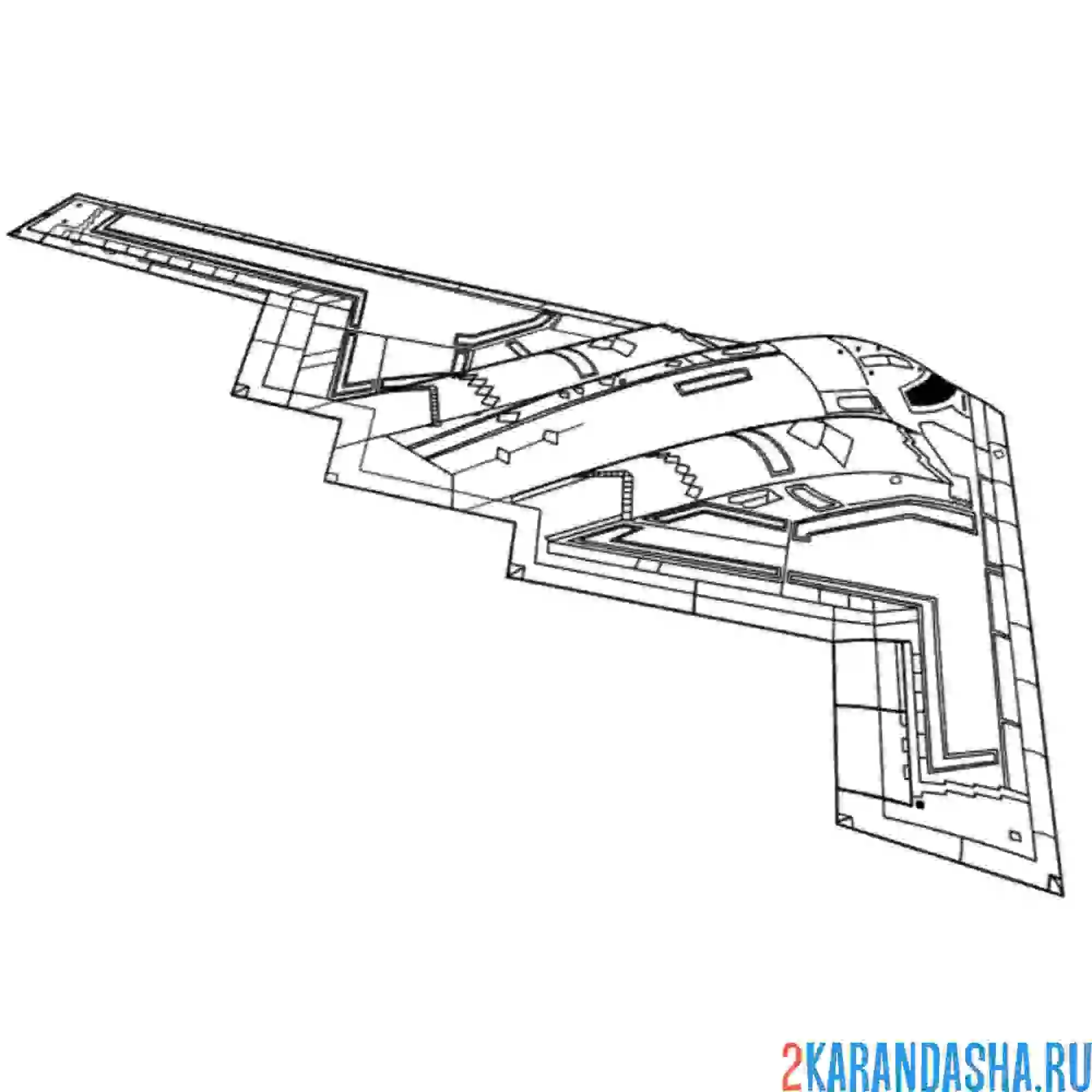 Раскраска northrop b-2 spirit американский тяжёлый малозаметный стратегический бомбардировщик