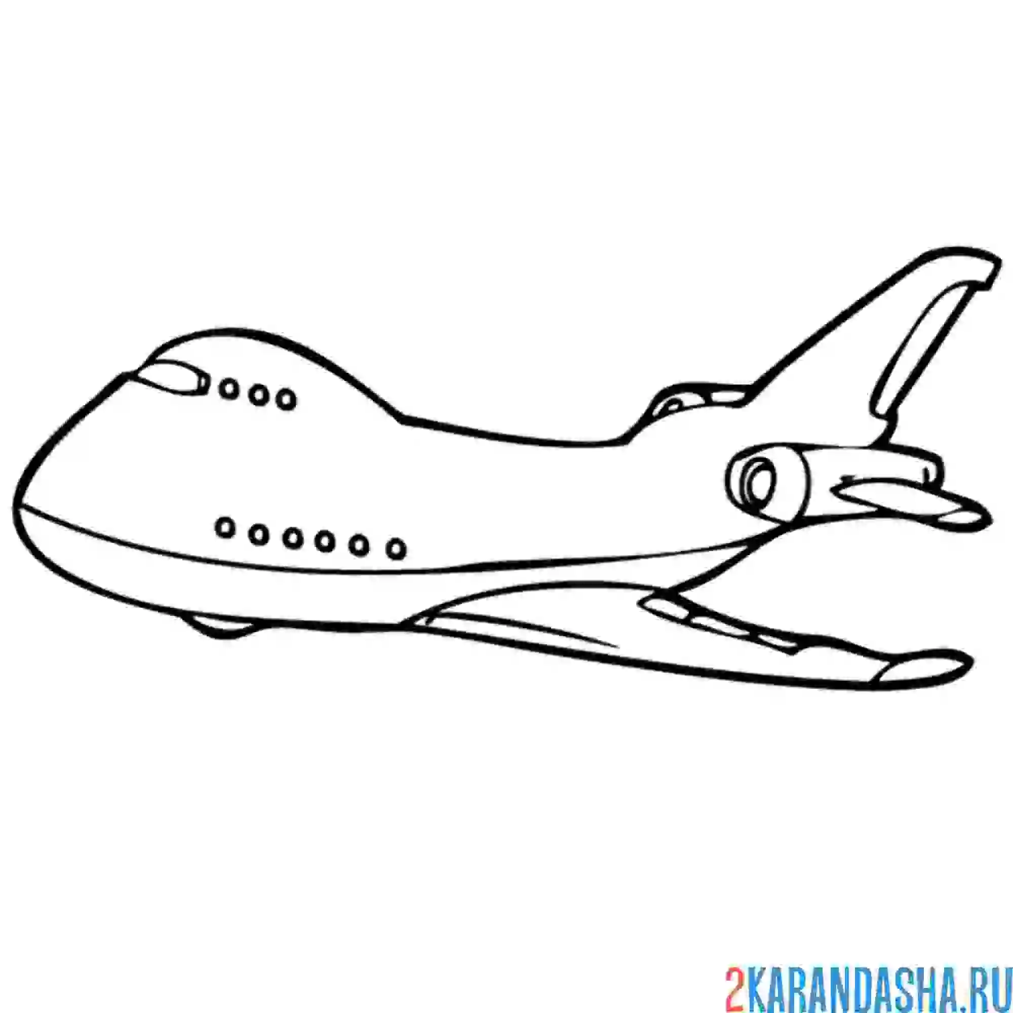 Раскраска нарисованный грузовой самолет