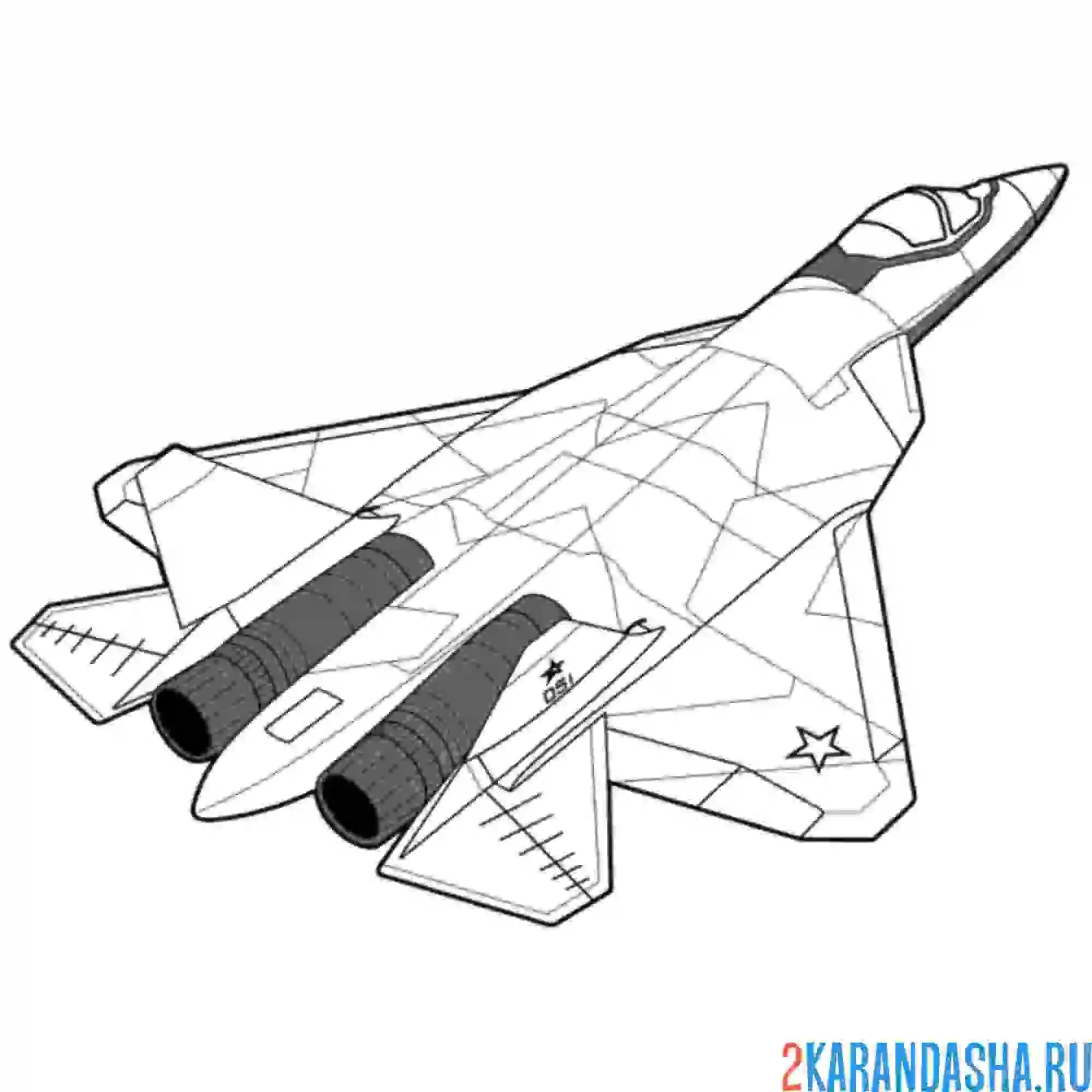 Раскраска су-57 — российский многофункциональный истребитель пятого поколения