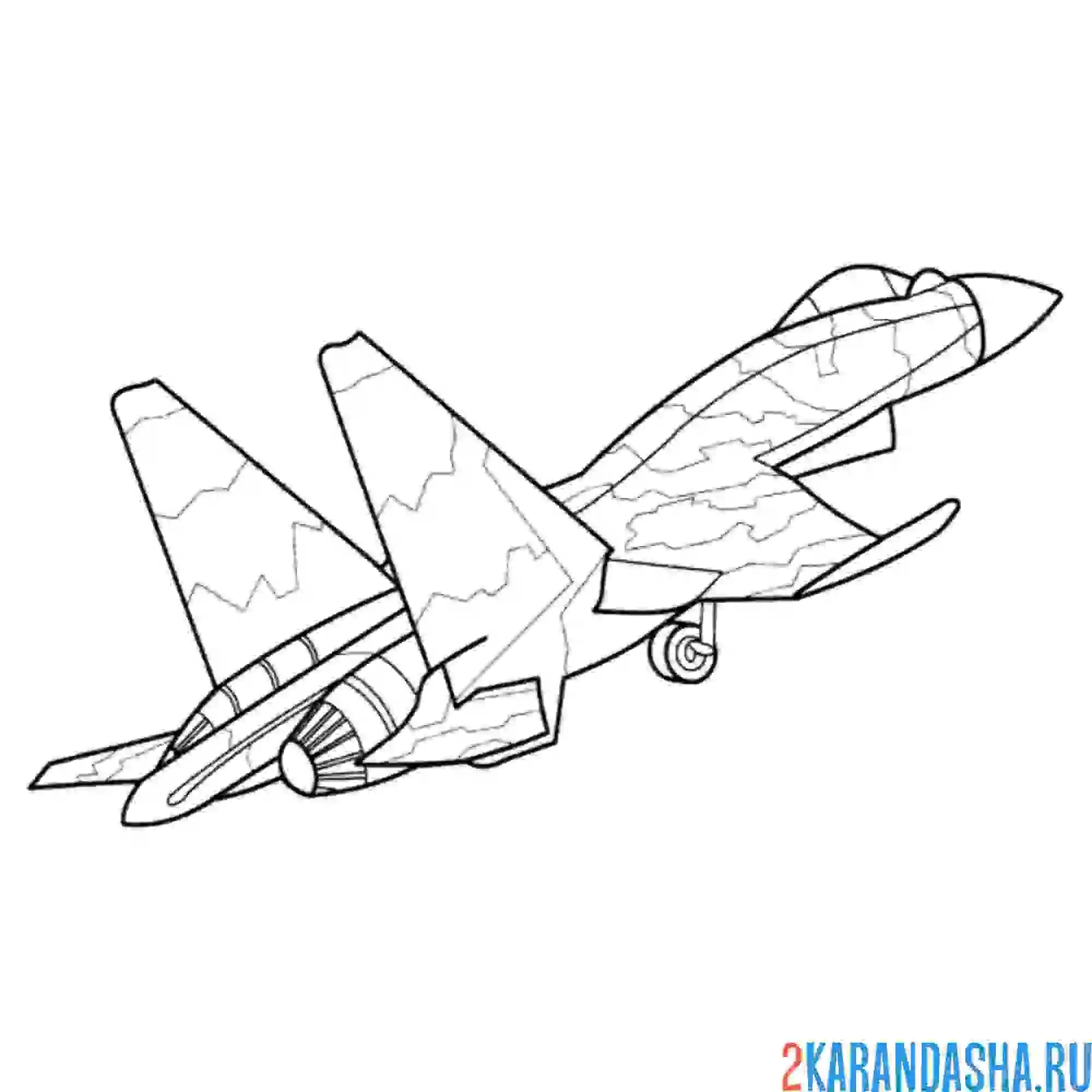 Раскраска су-37  экспериментальный сверхманевренный истребитель