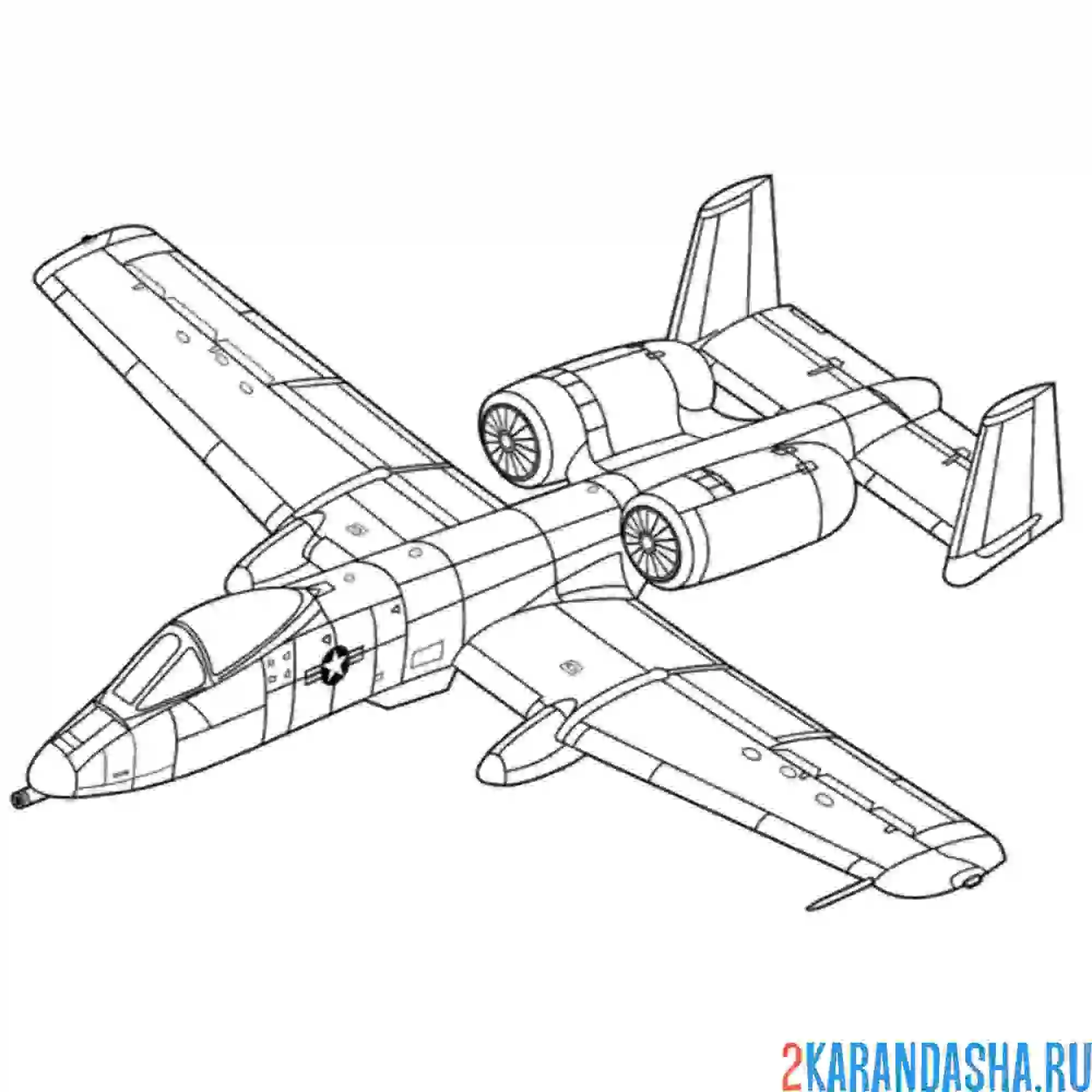 Раскраска первый самолет американских ввс fairchild republic a-10