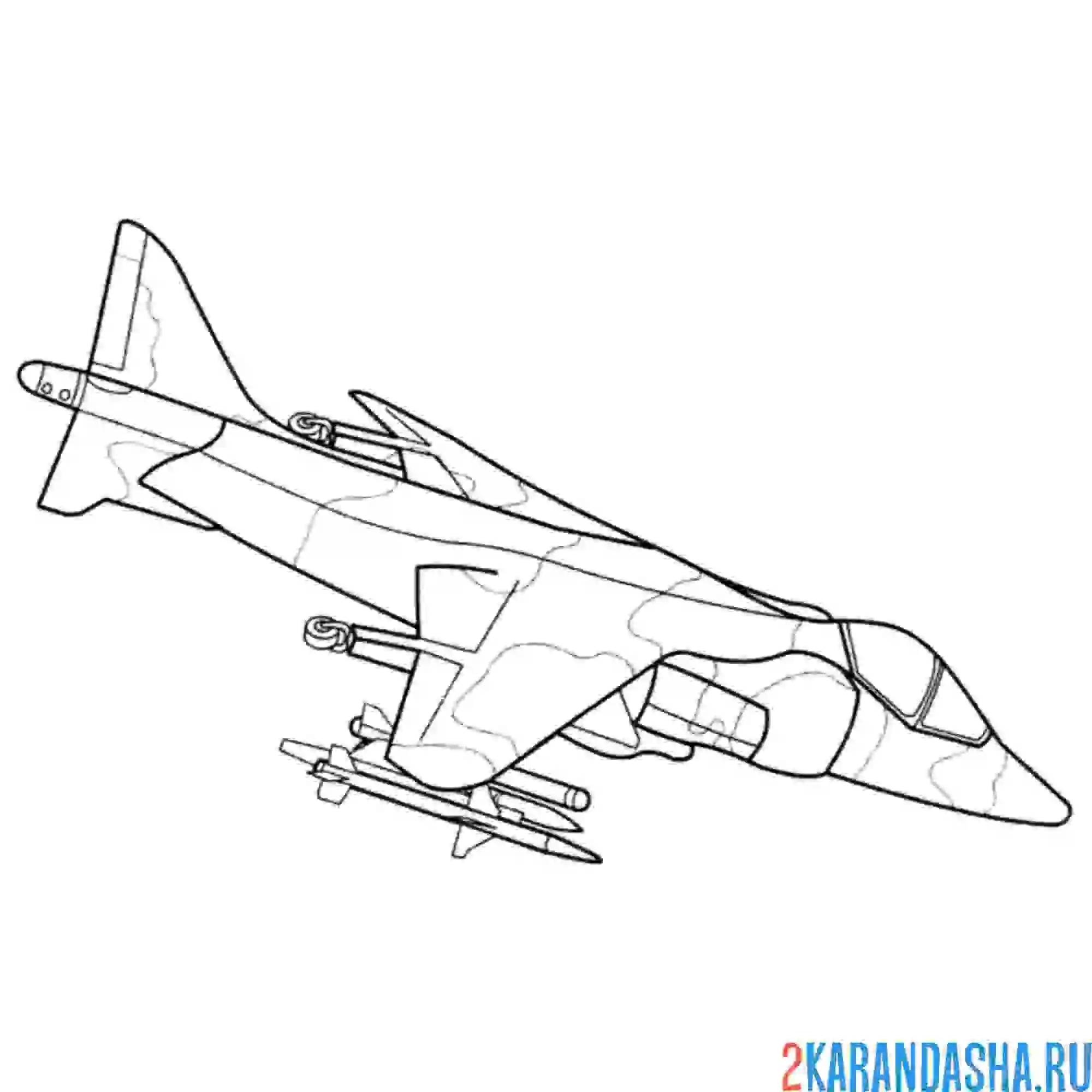 Раскраска штурмовик mcdonnell douglas av-8b harrier ii