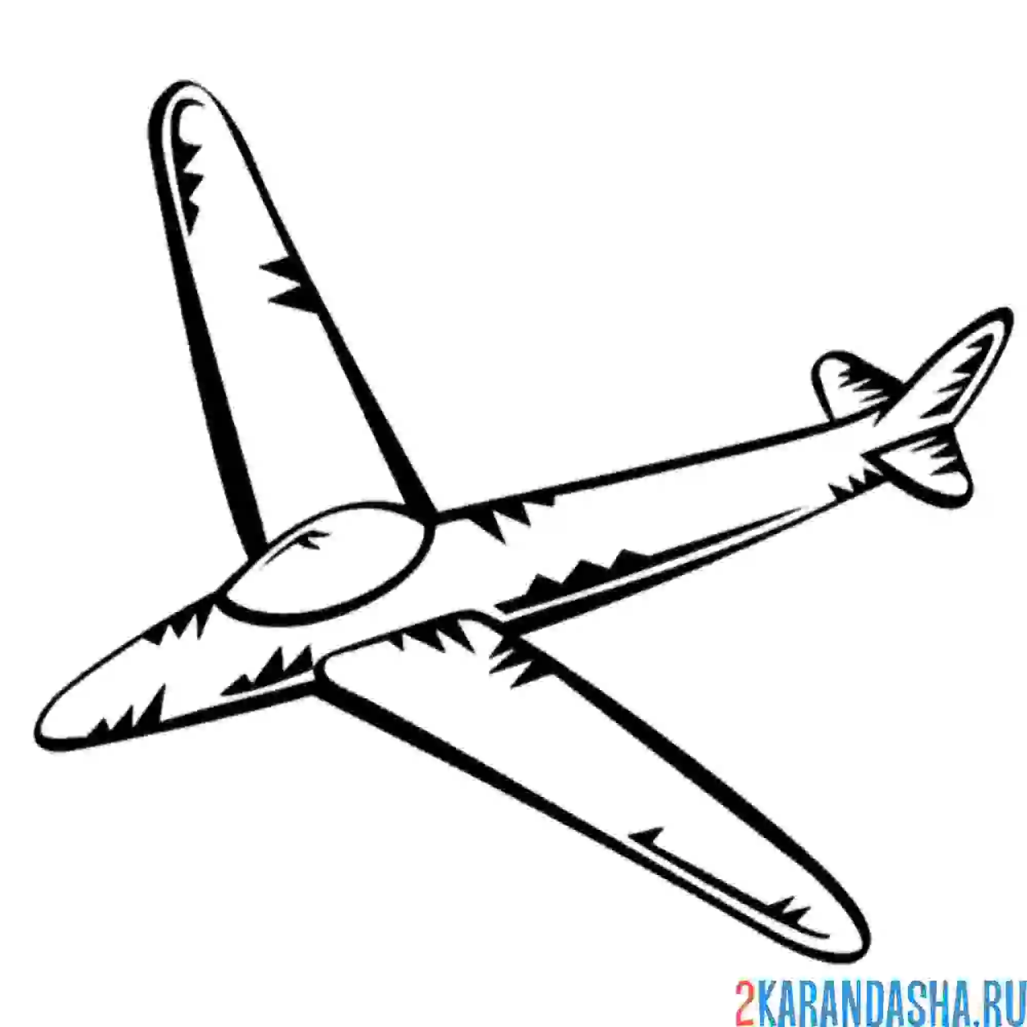 Раскраска простой игрушечный самолетик