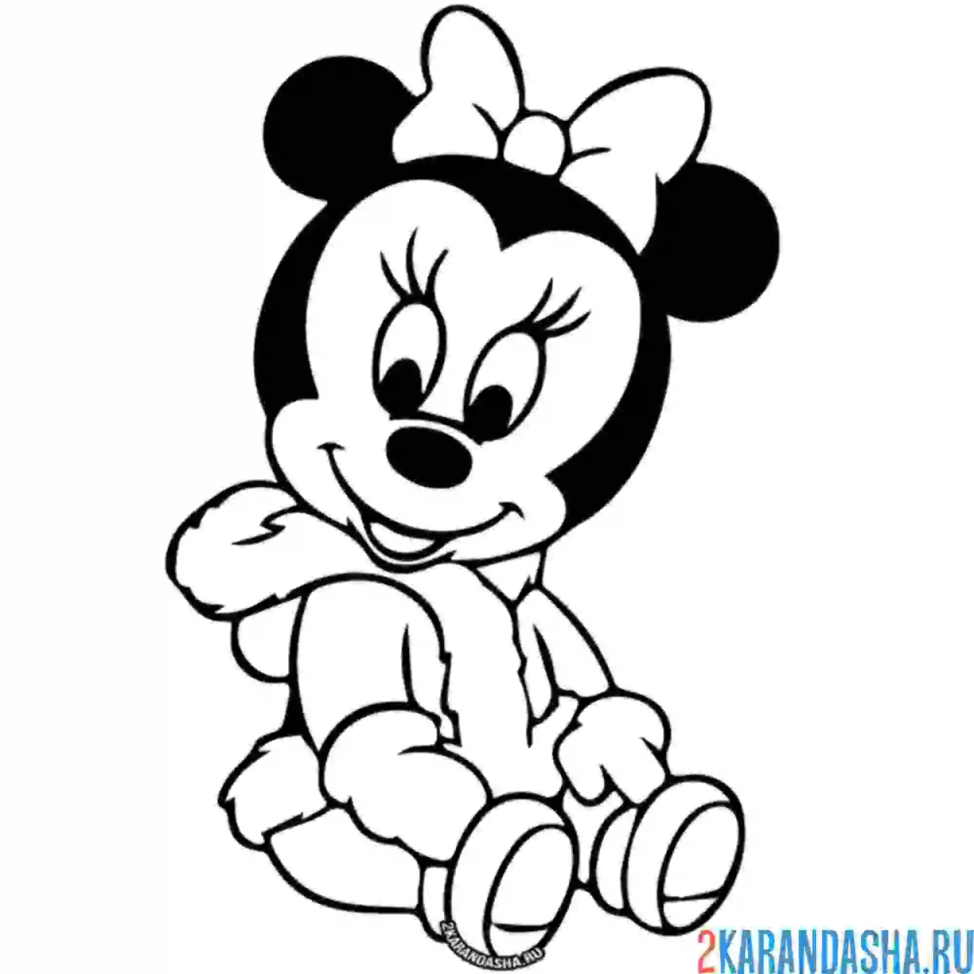 Раскраска малышка микки маус