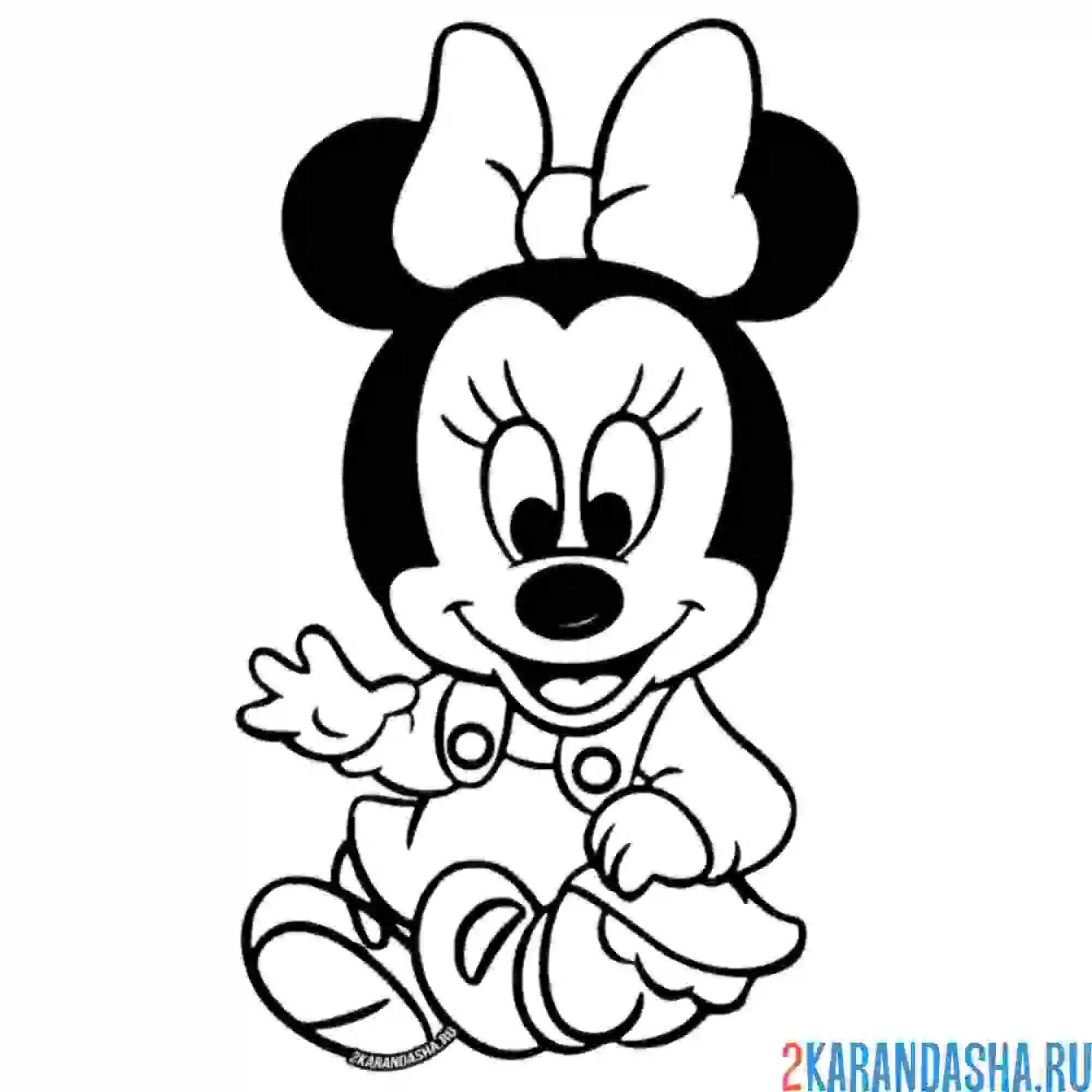 Раскраска малышка минни маус