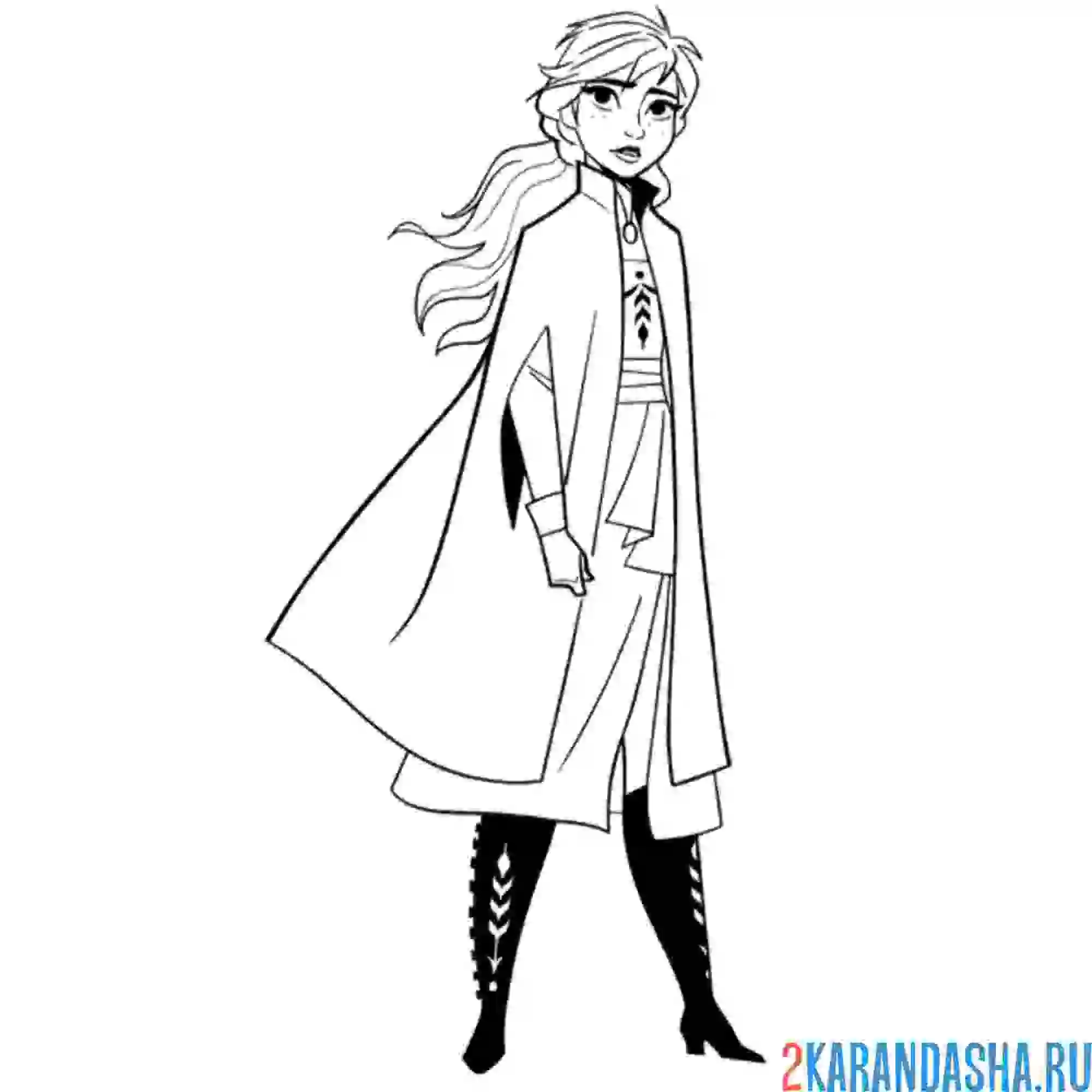 Раскраска анна в поисках эльзы