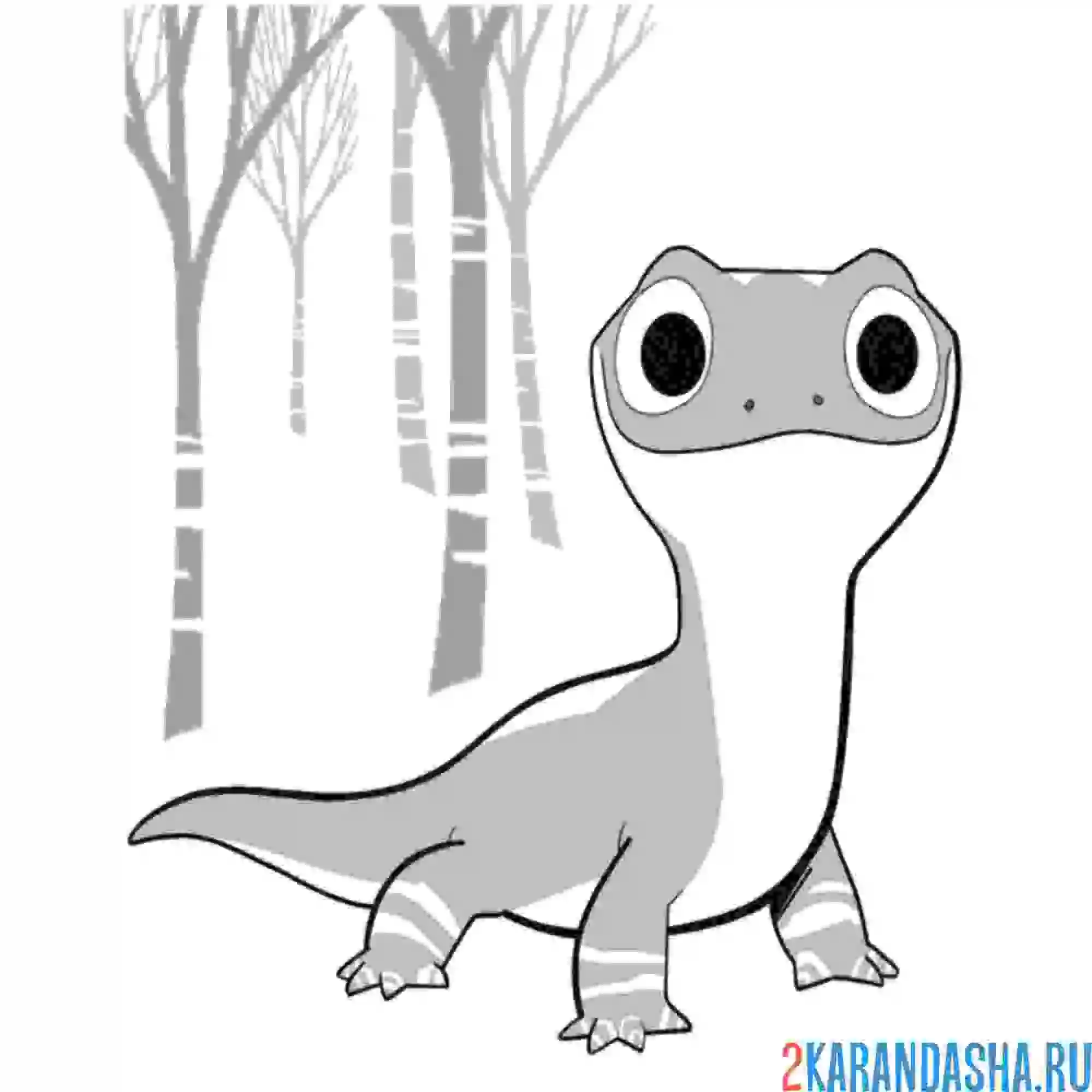 Раскраска ящерка бруни волшебный лес