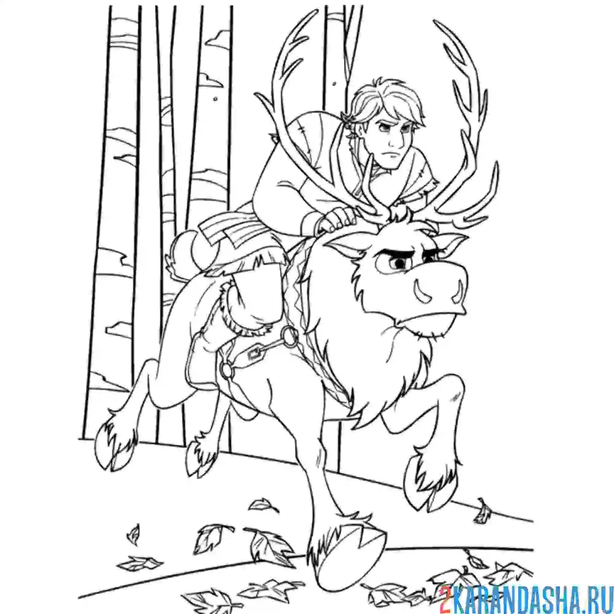 Раскраска кристофер скачет на свене