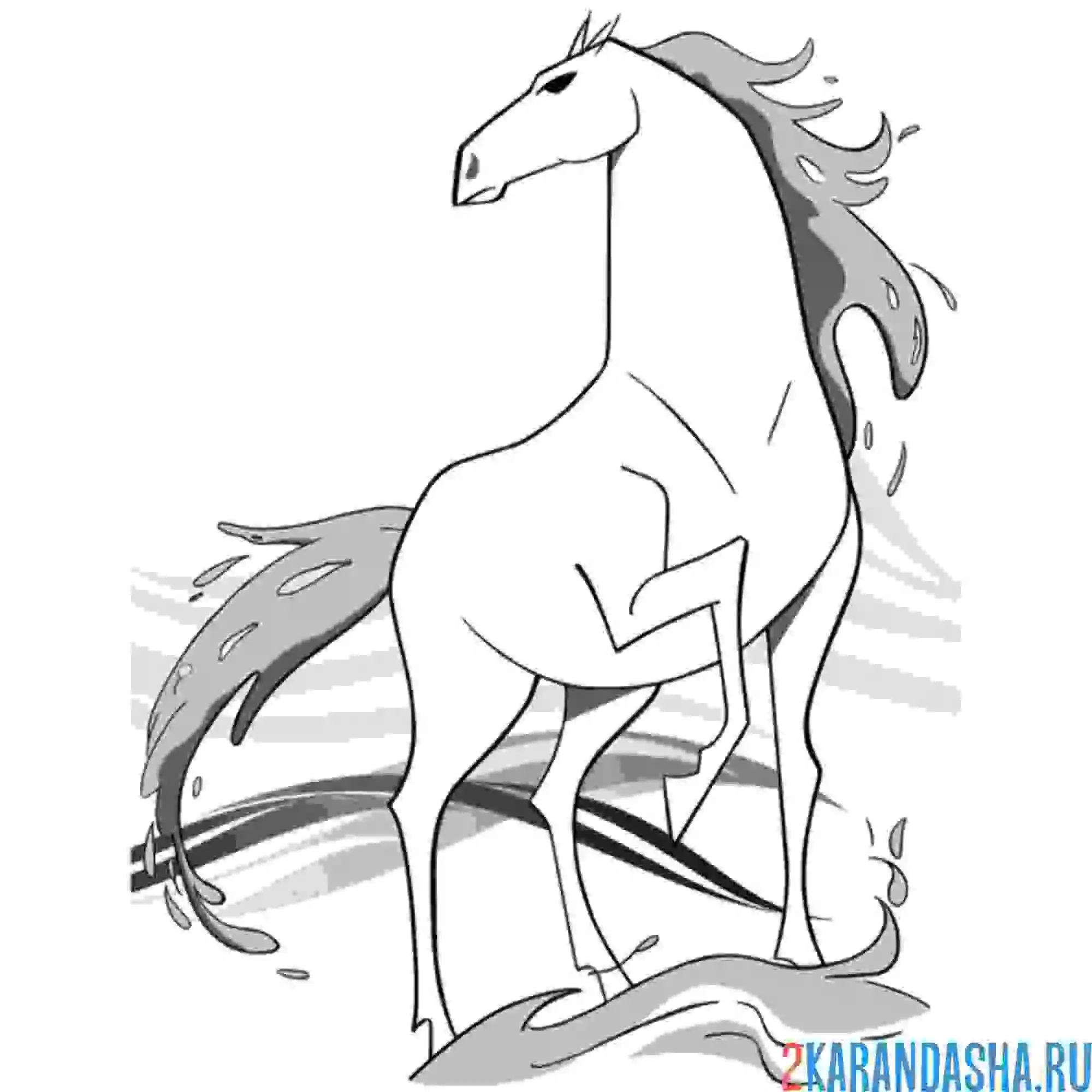 Раскраска конь нокк