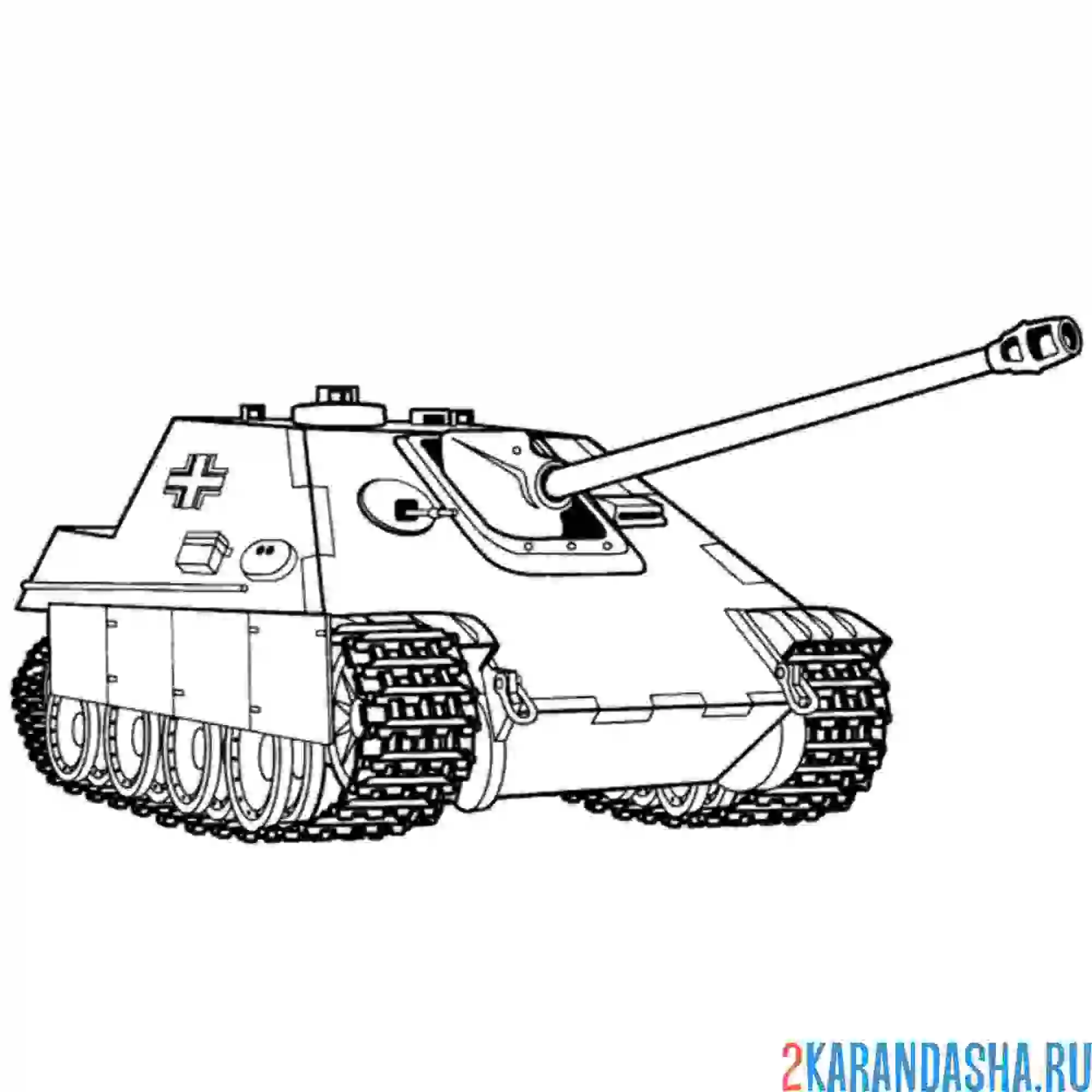 Раскраска артиллерия танк немецкий