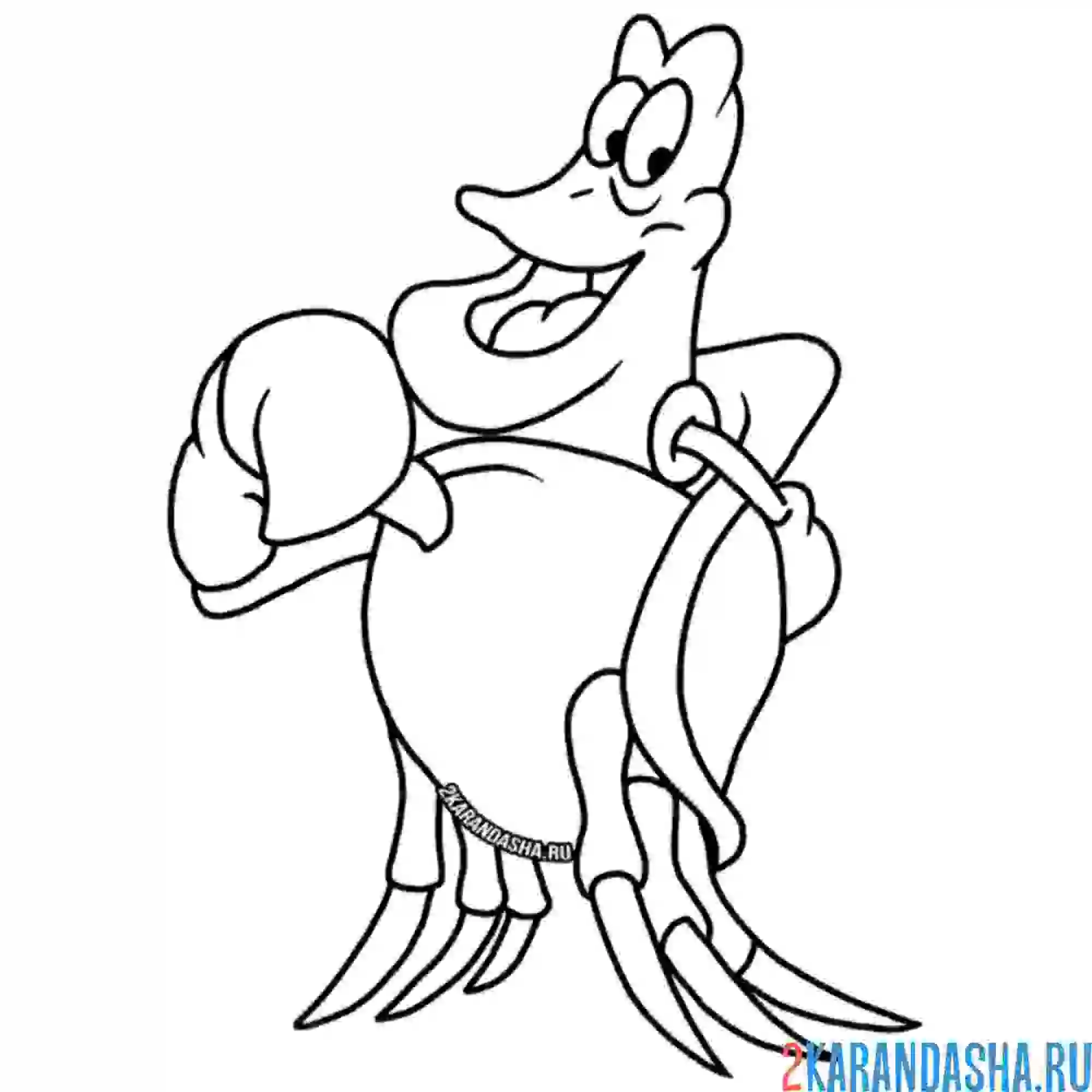 Раскраска себастьян краб наставник русалочки ариэль