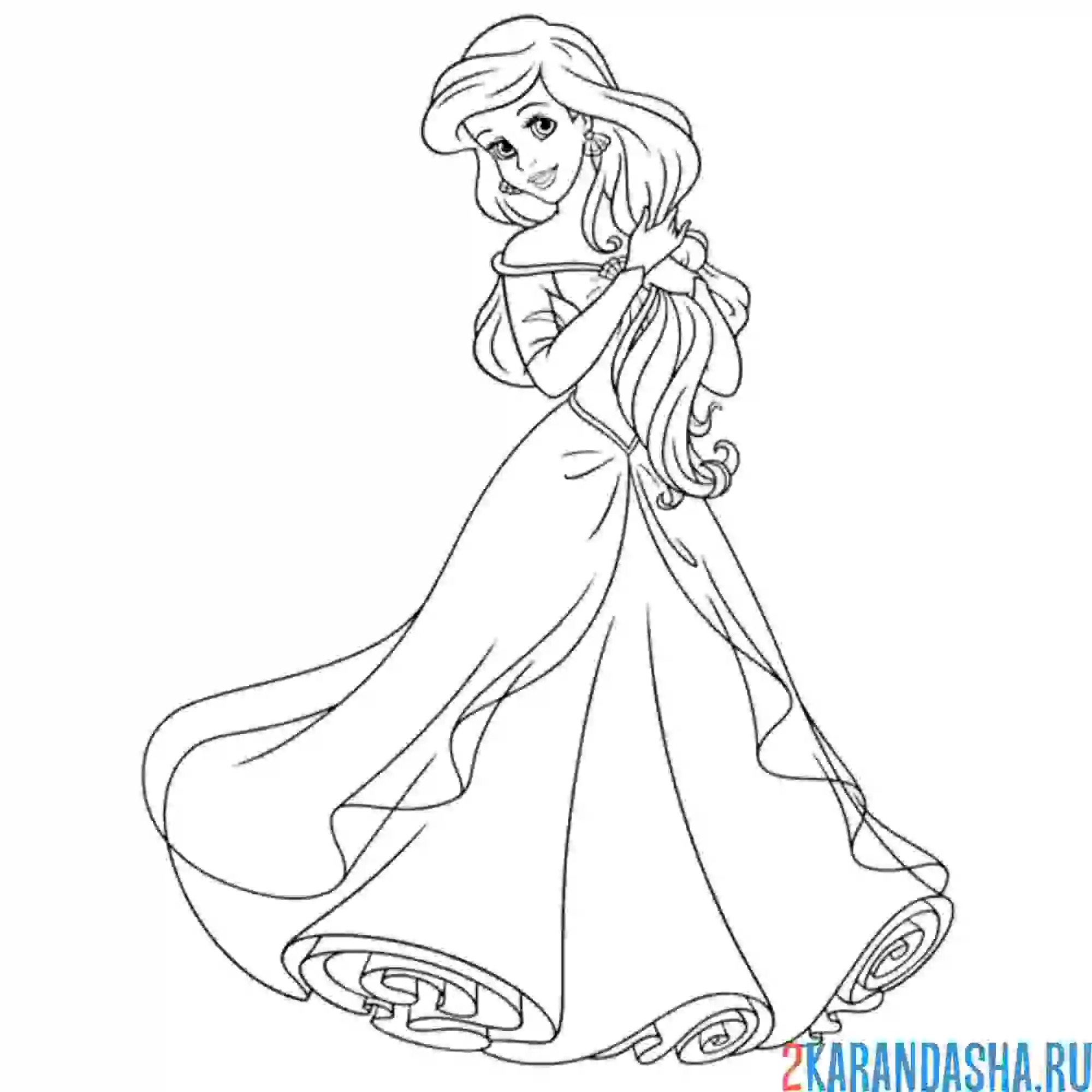 Раскраска русалочка ариэль прекрасная девушка