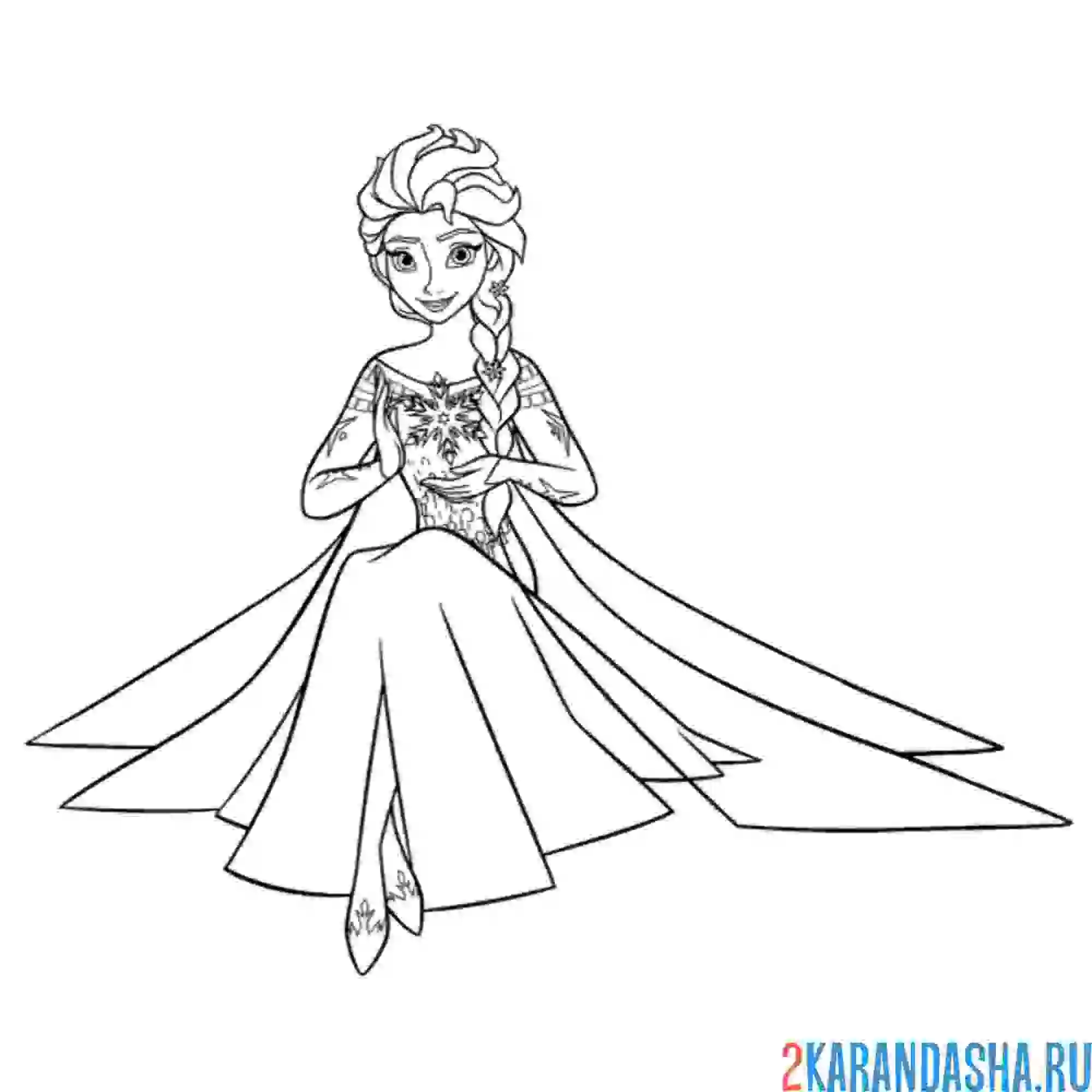 Раскраска эльза создала снежинку