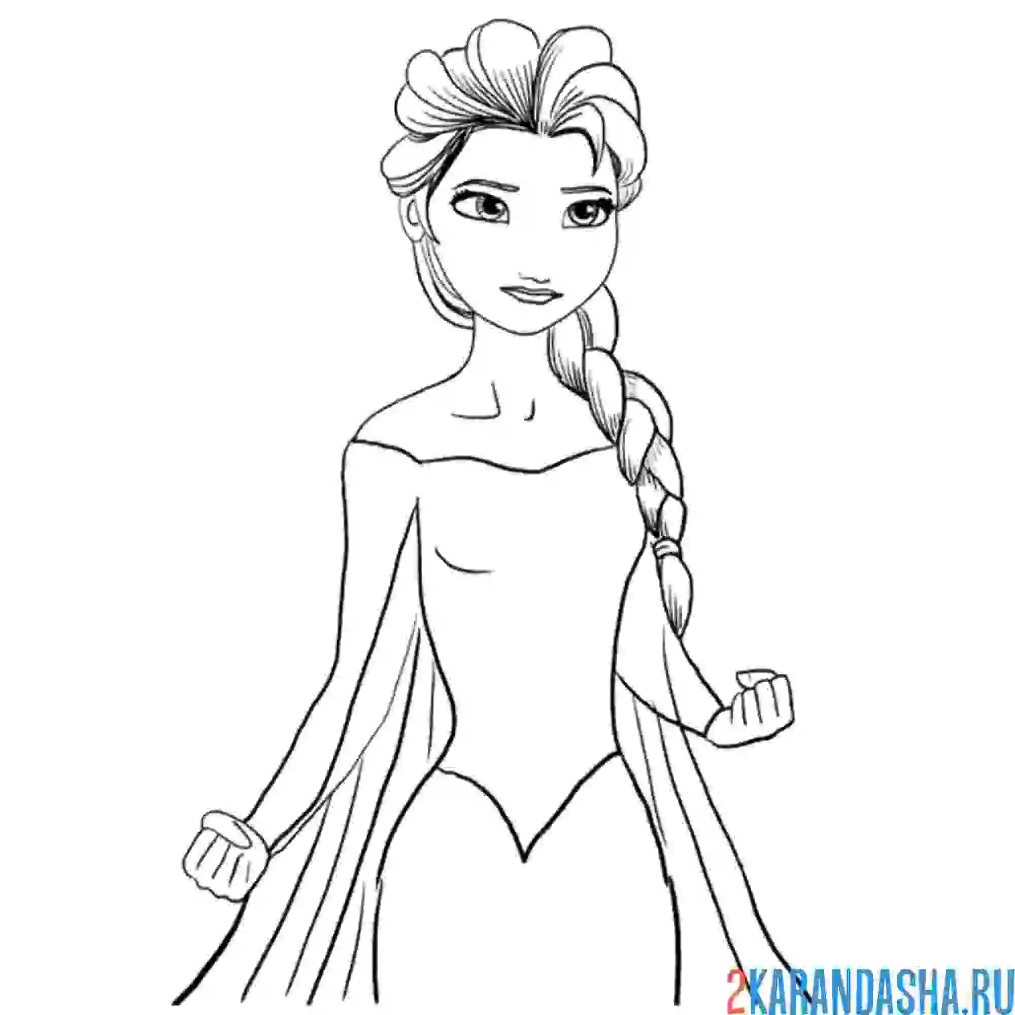 Раскраска эльза держит себя в руках