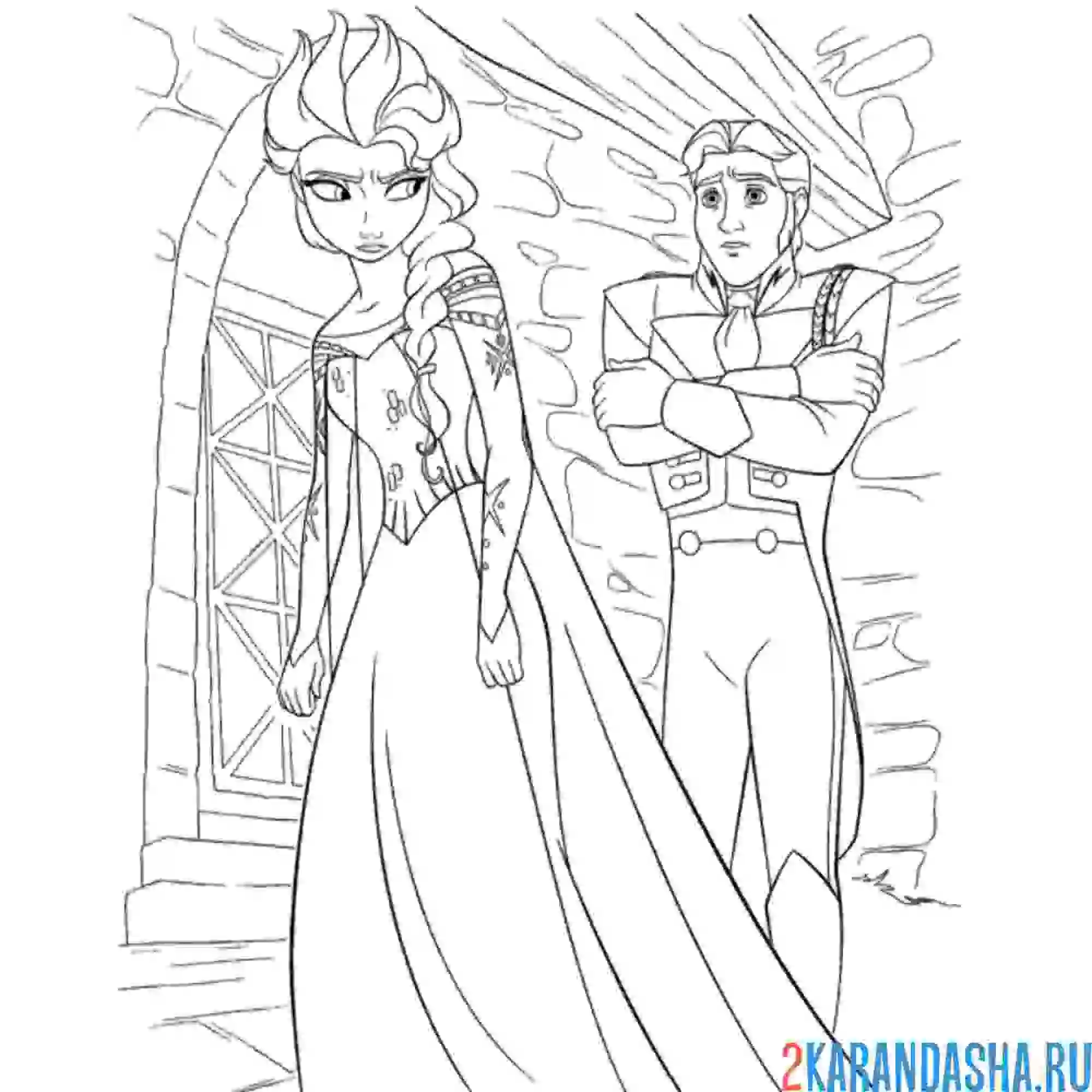 Раскраска эльза заморозила все вокруг