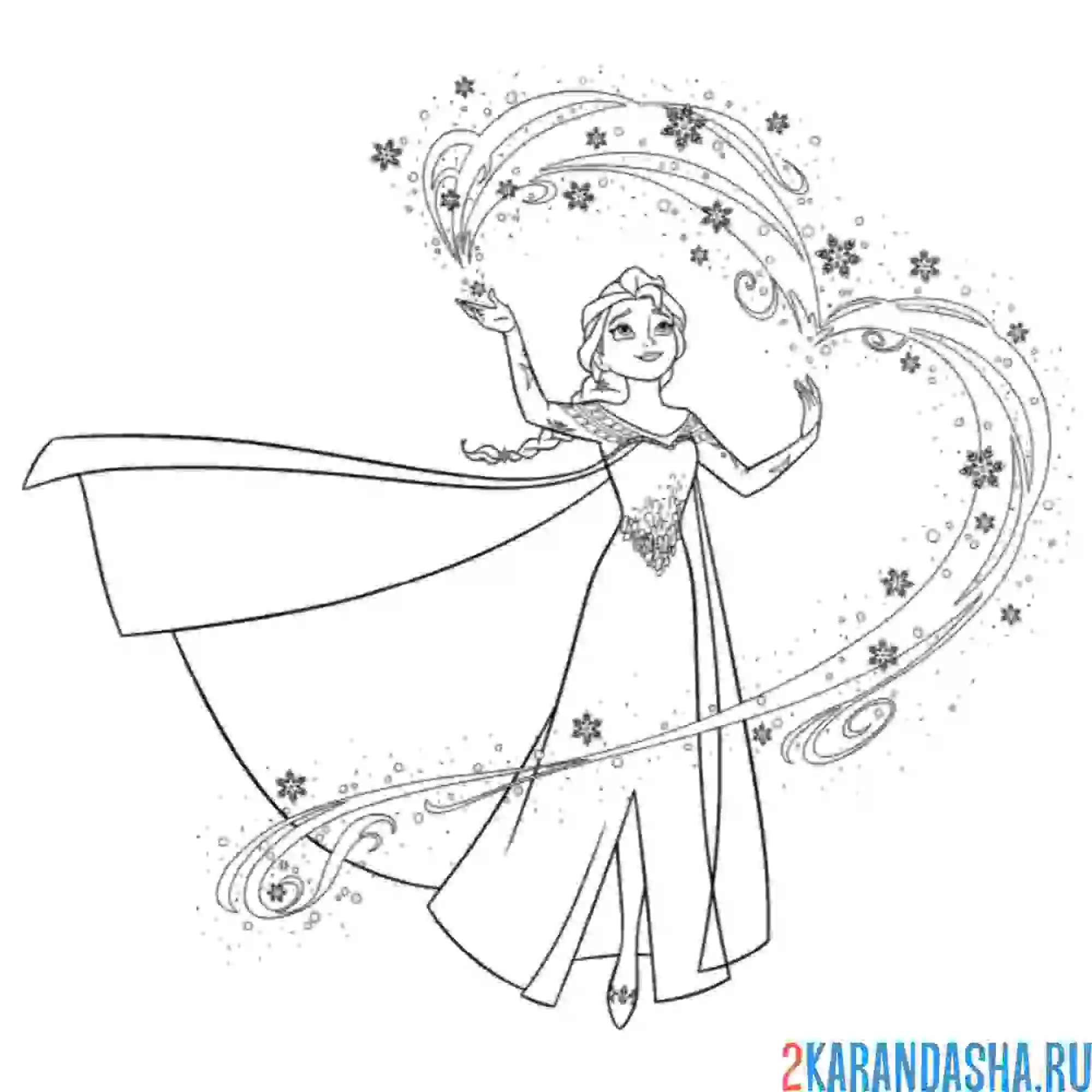 Раскраска эльза научилась управлять магией