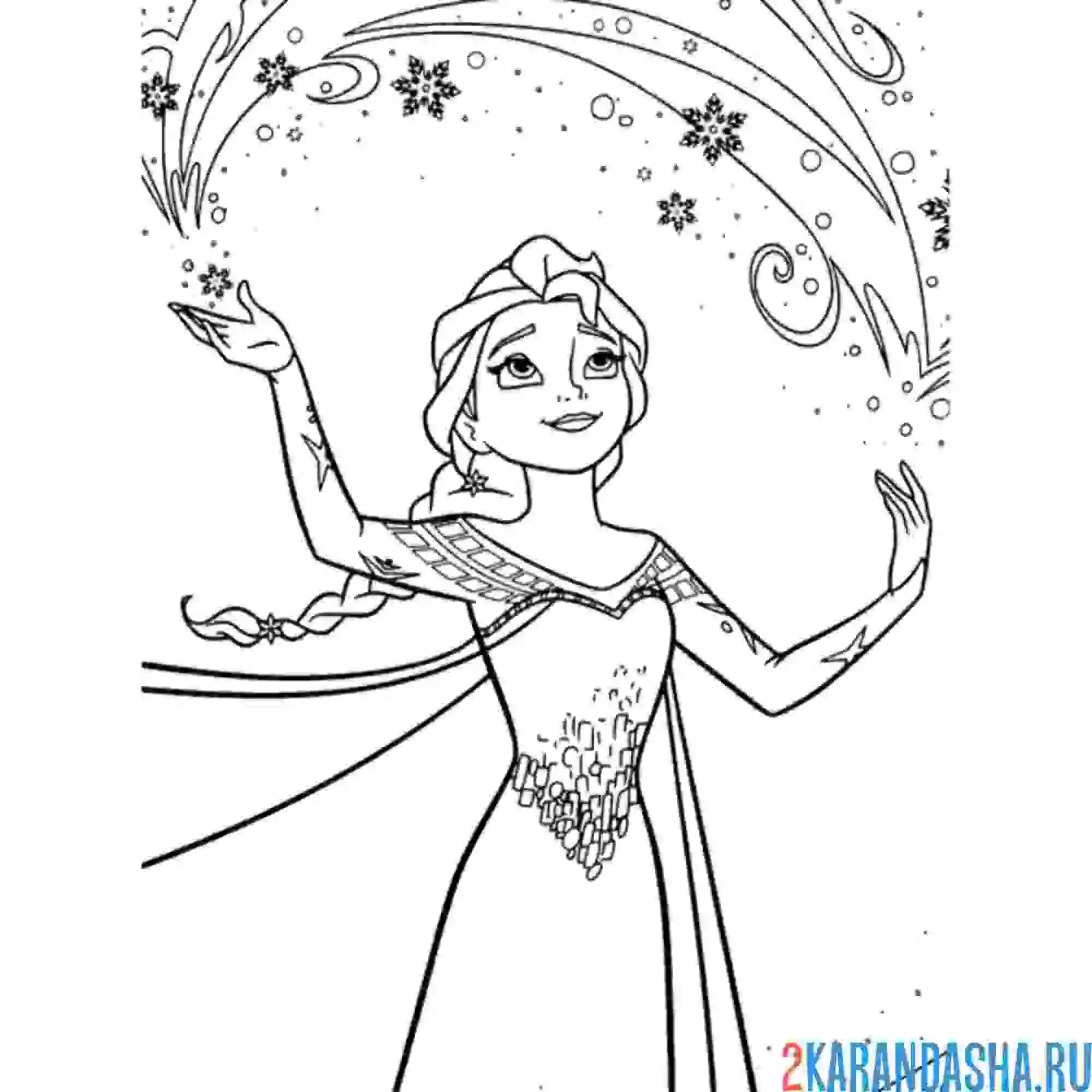 Раскраска эльза волшебство холода