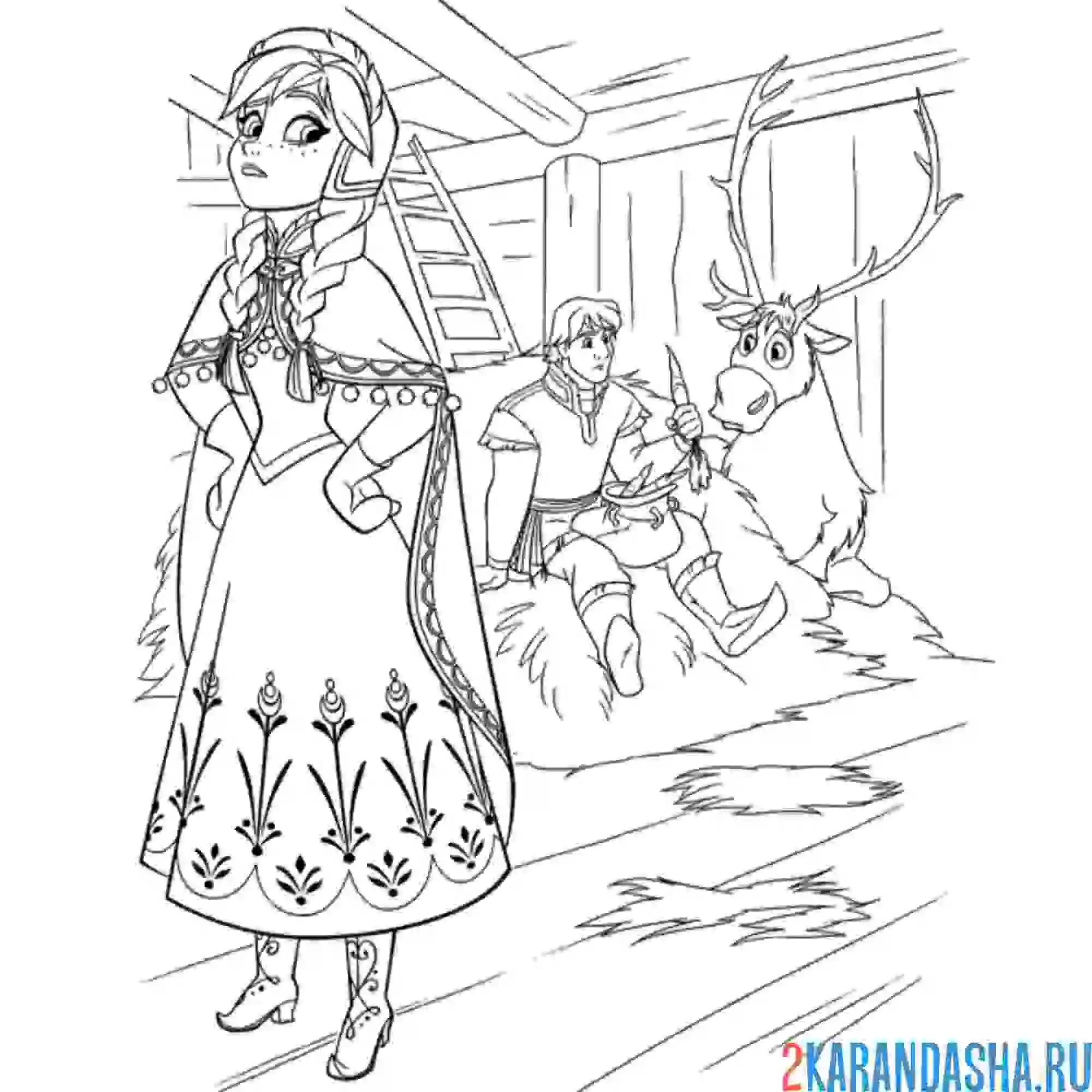 Раскраска анна недовольная