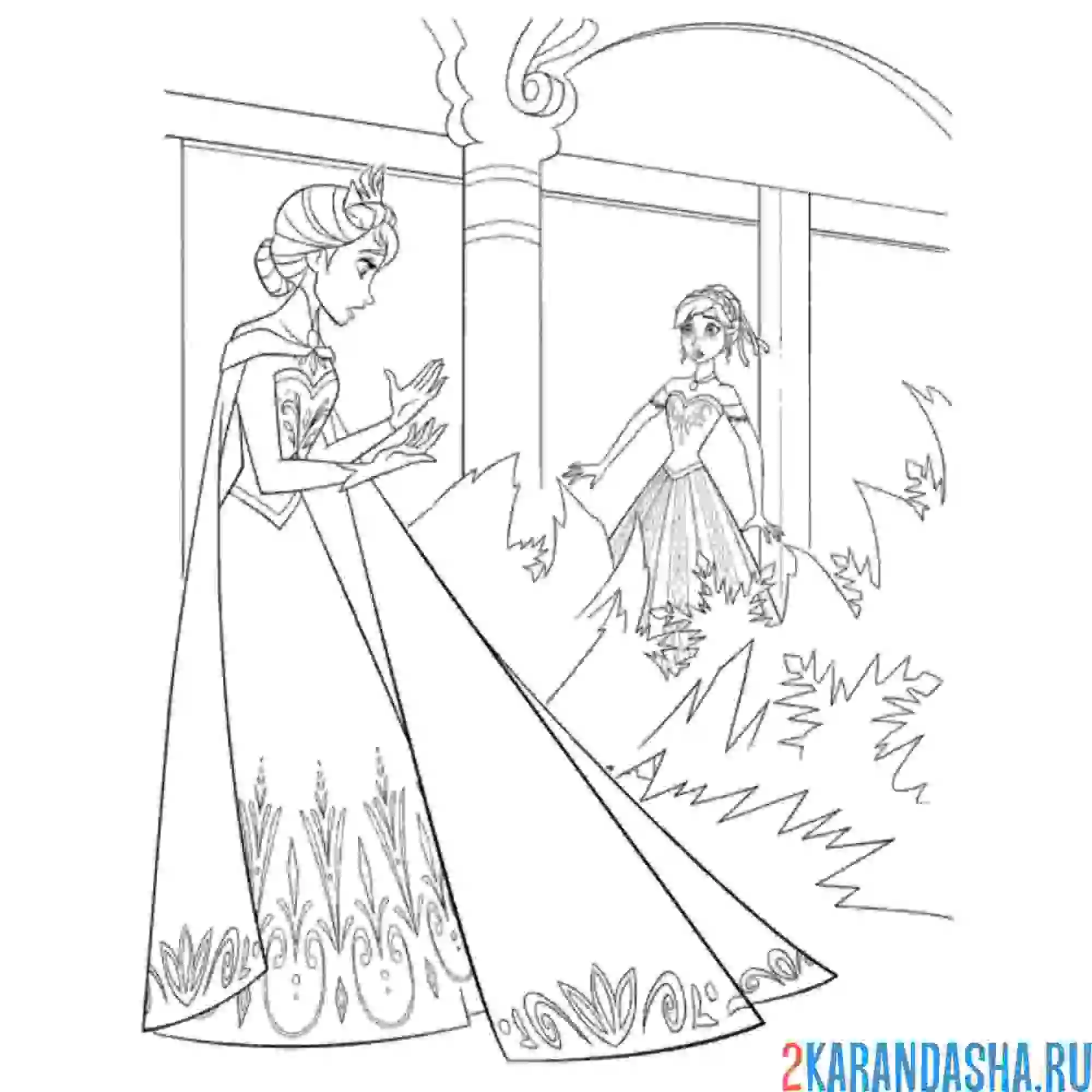 Раскраска эльза не умеет контролировать себя