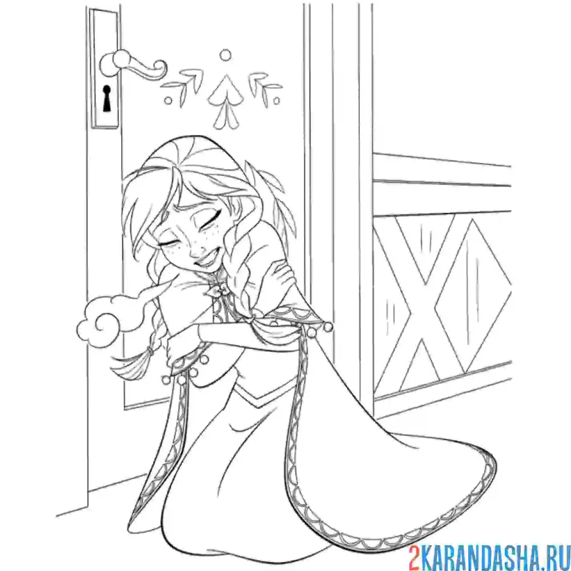 Раскраска анна замерзла