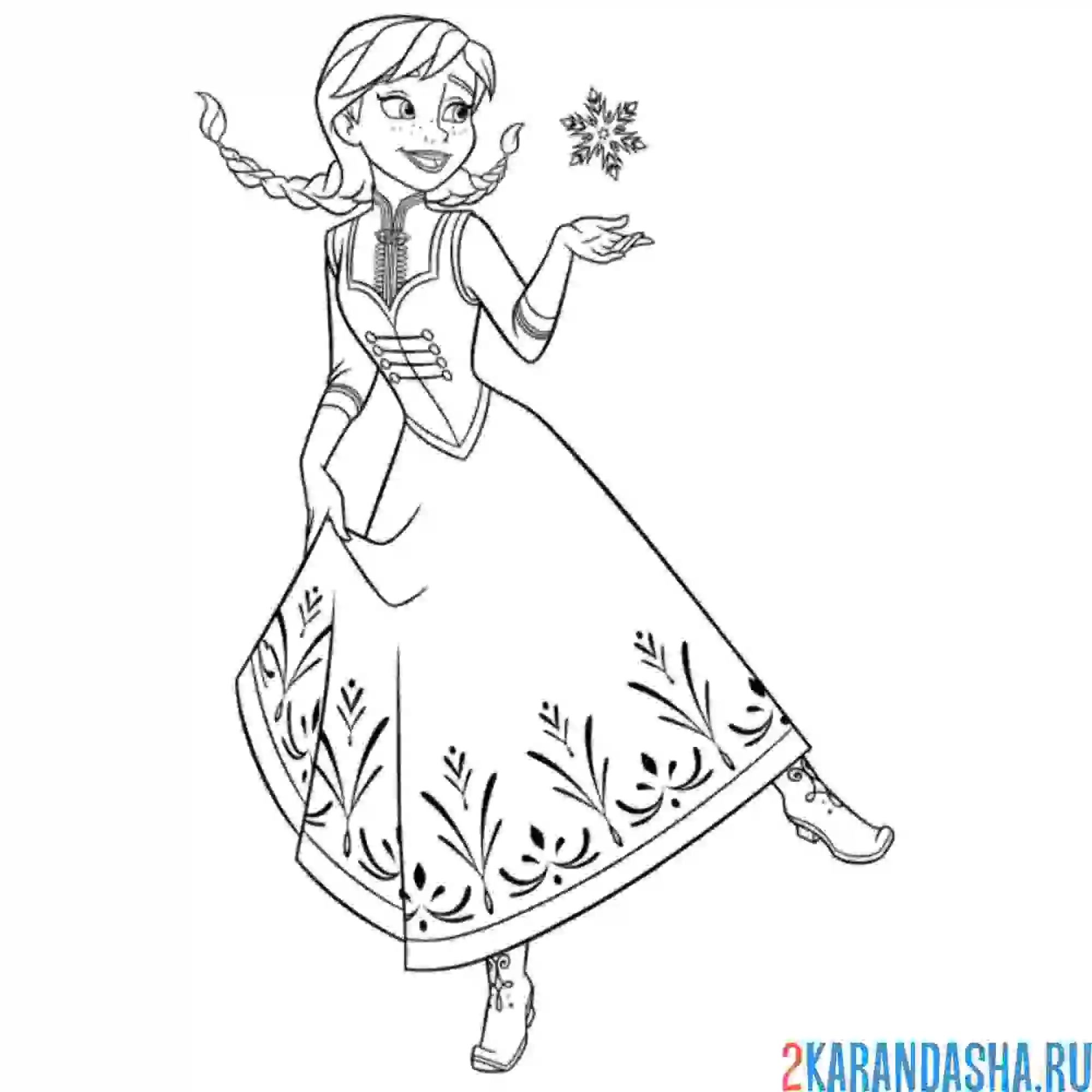Раскраска анна радуется снегу
