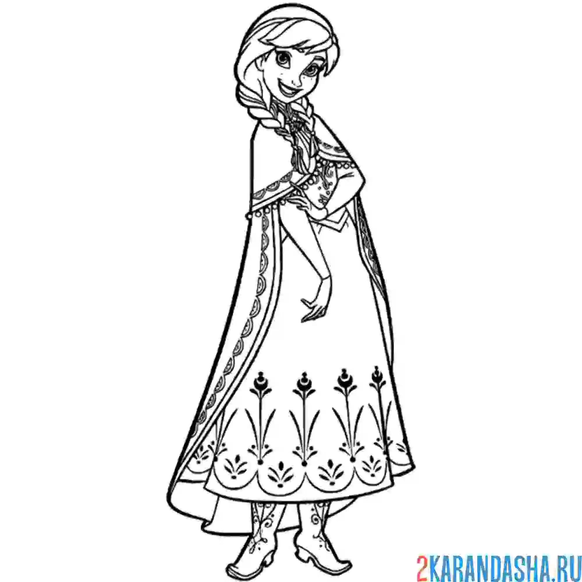 Раскраска анна позирует