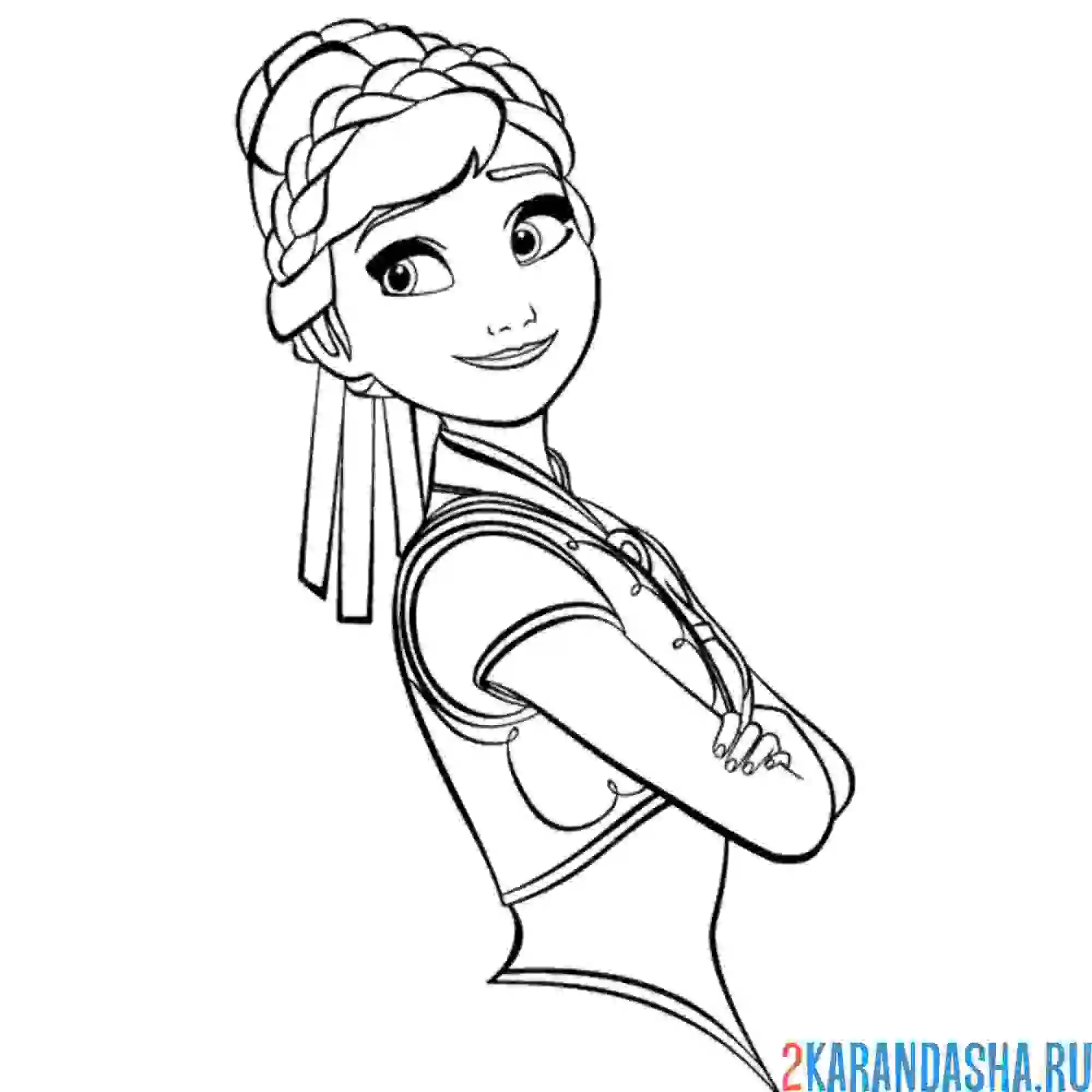 Раскраска анна нарядная