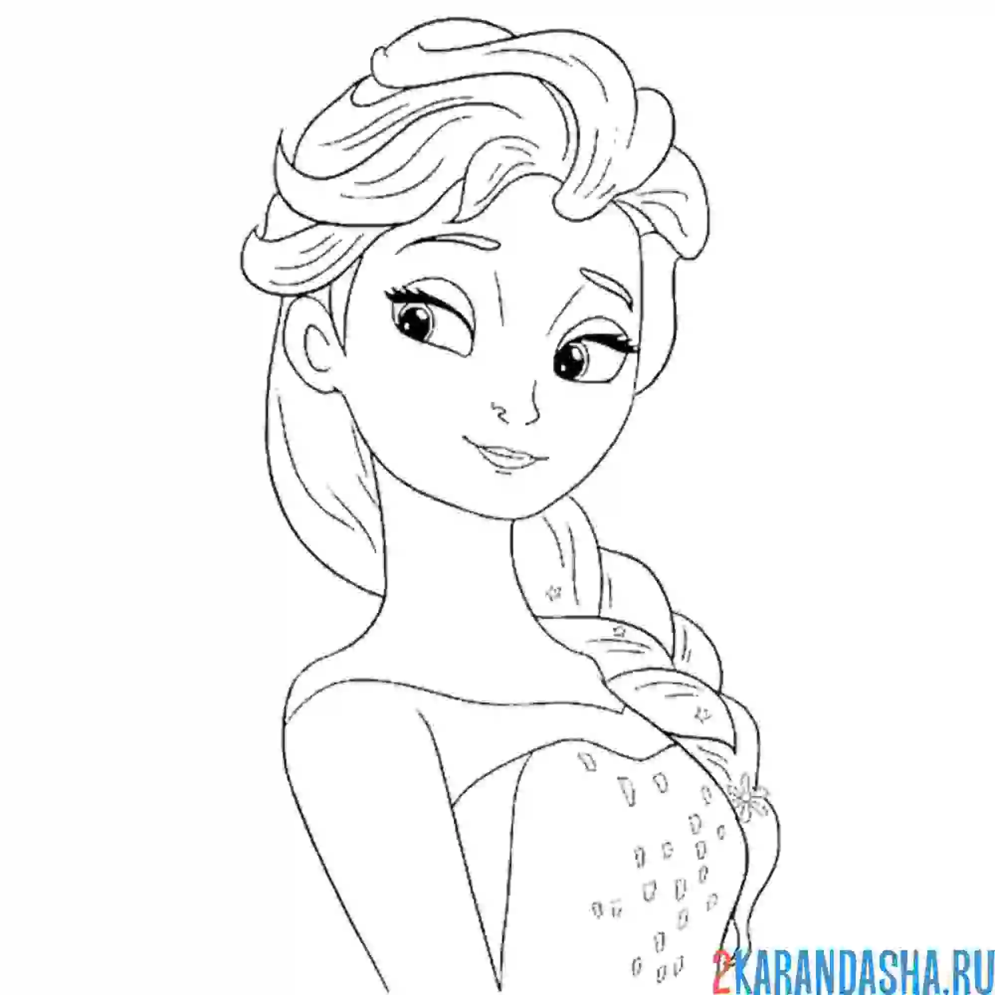 Раскраска эльза королева нарядная