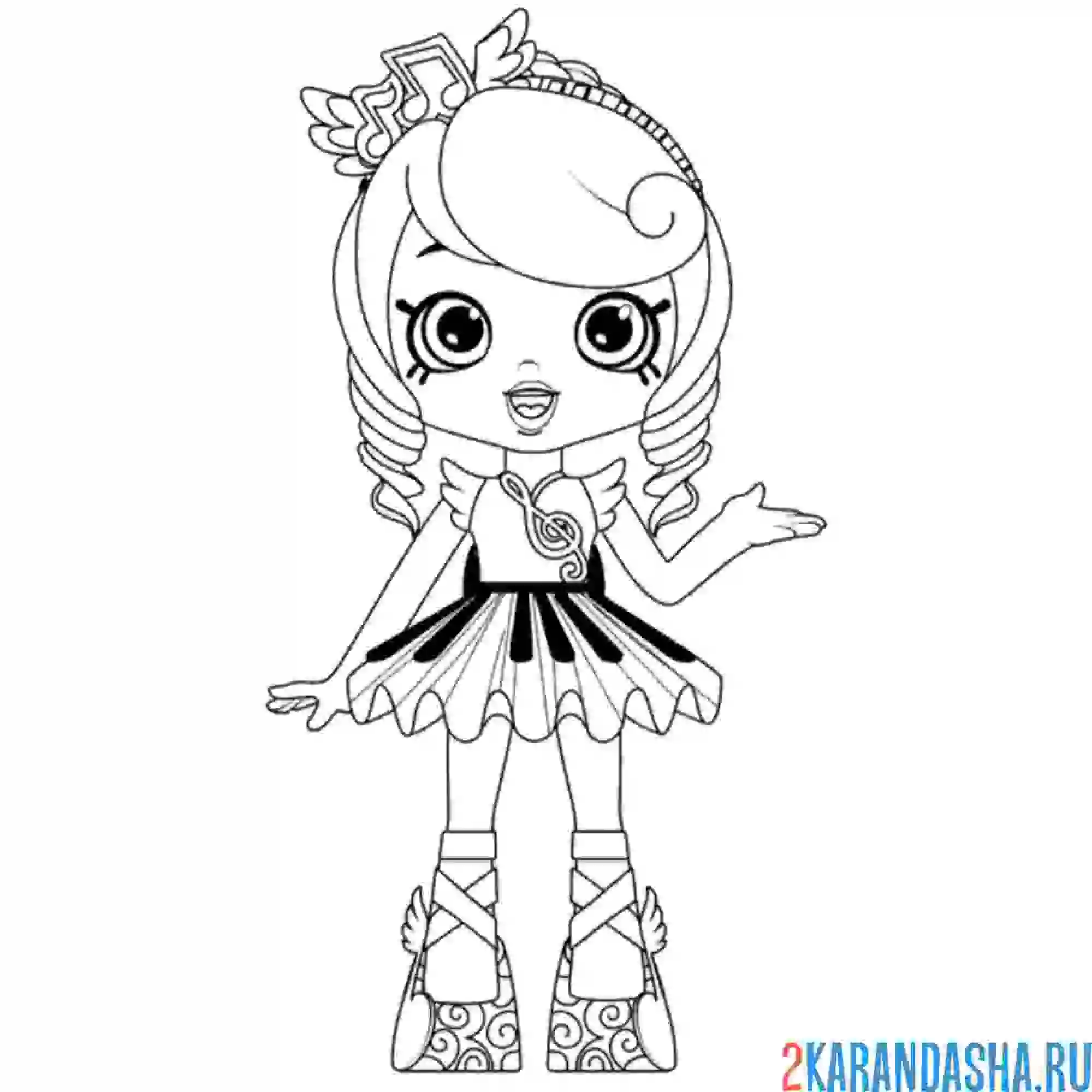 Раскраска шопкинс кукла мелодин