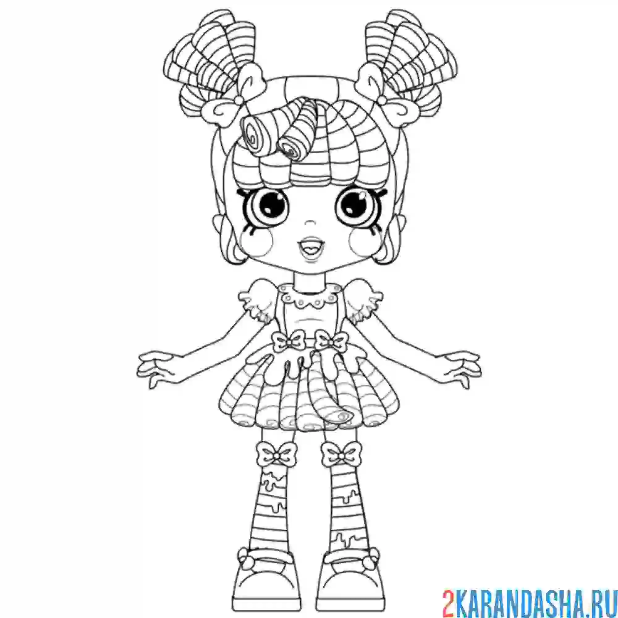 Раскраска шопкинс кукла милли мопс