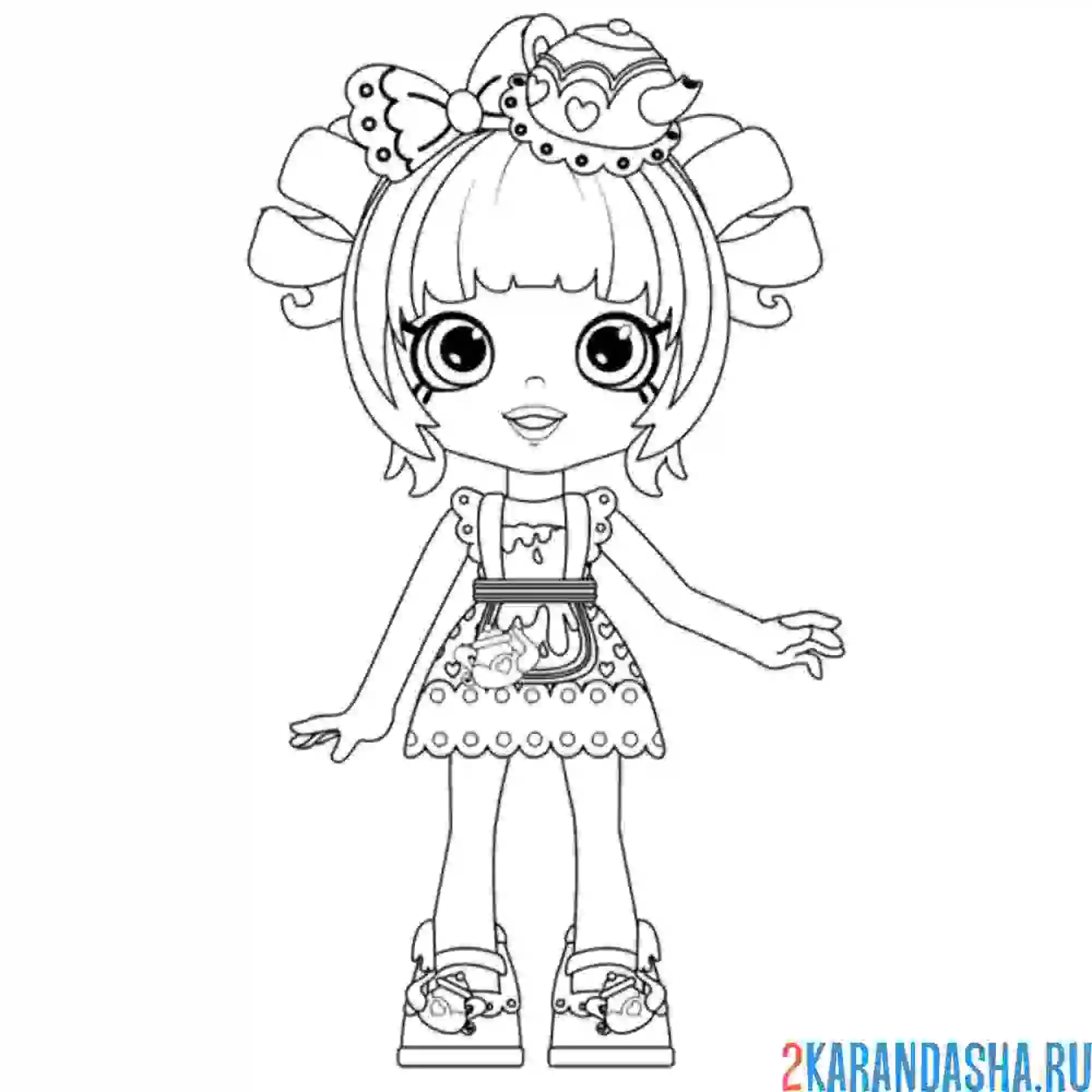 Раскраска шопкинс кукла типпи типот