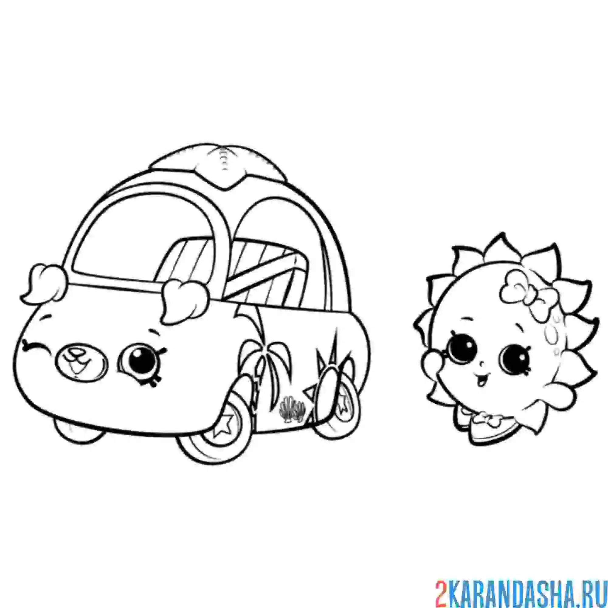 Раскраска шопкинс солнечная машинка