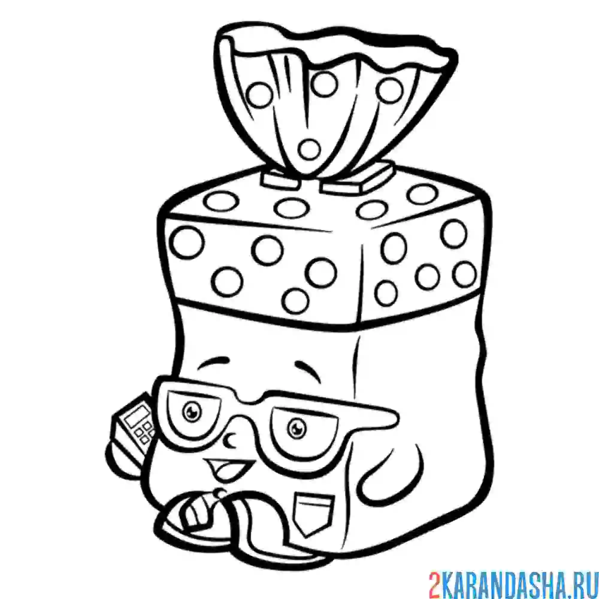 Раскраска шопкинс хлеб для тостера