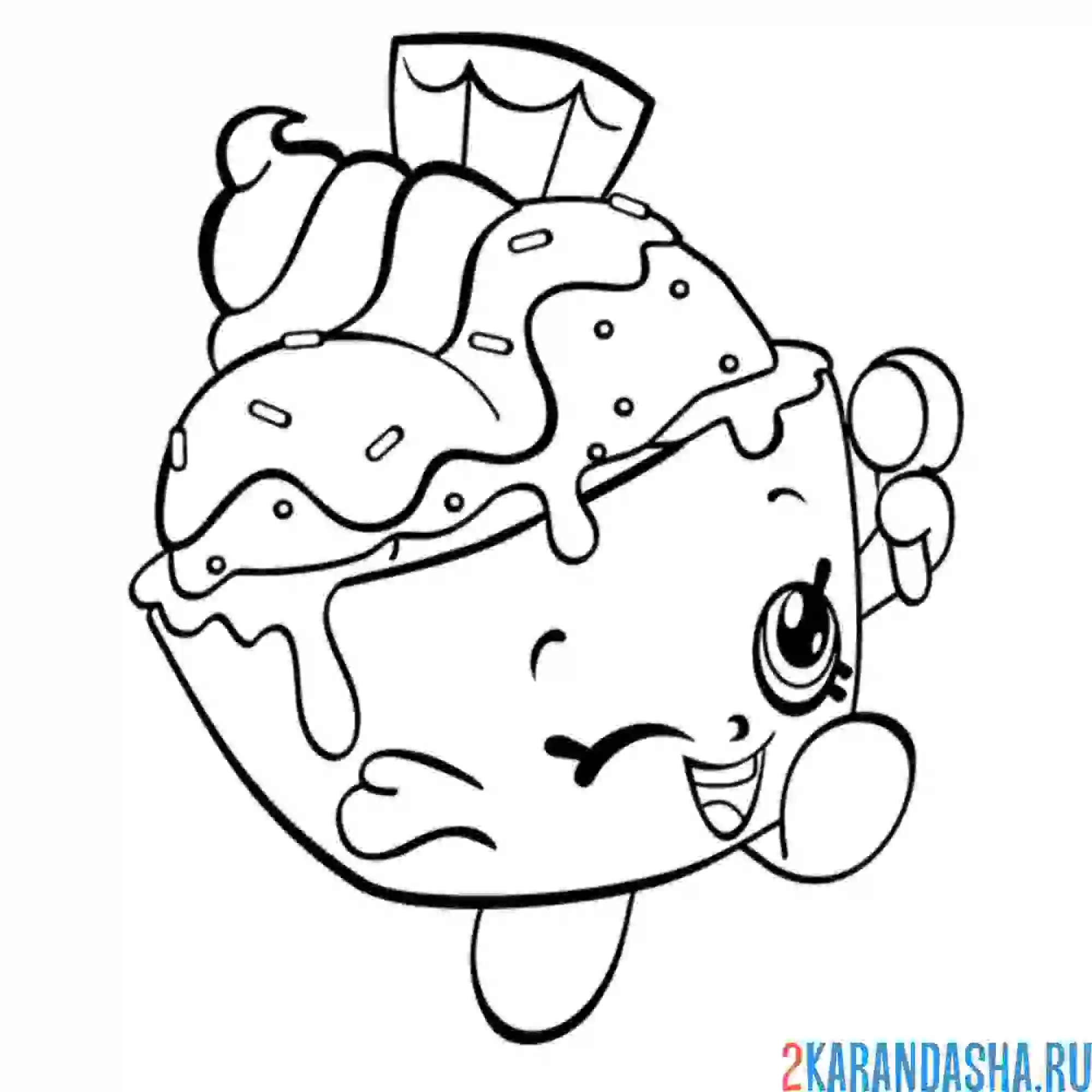 Раскраска шопкинс вкусное мороженое