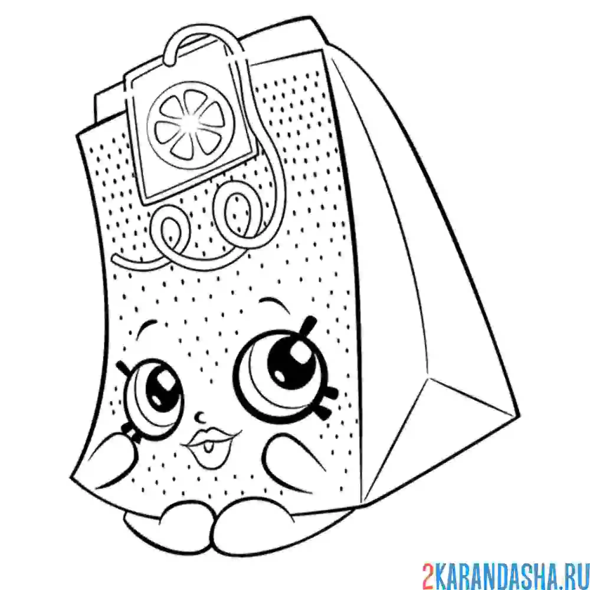 Раскраска шопкинс чайный пакетик