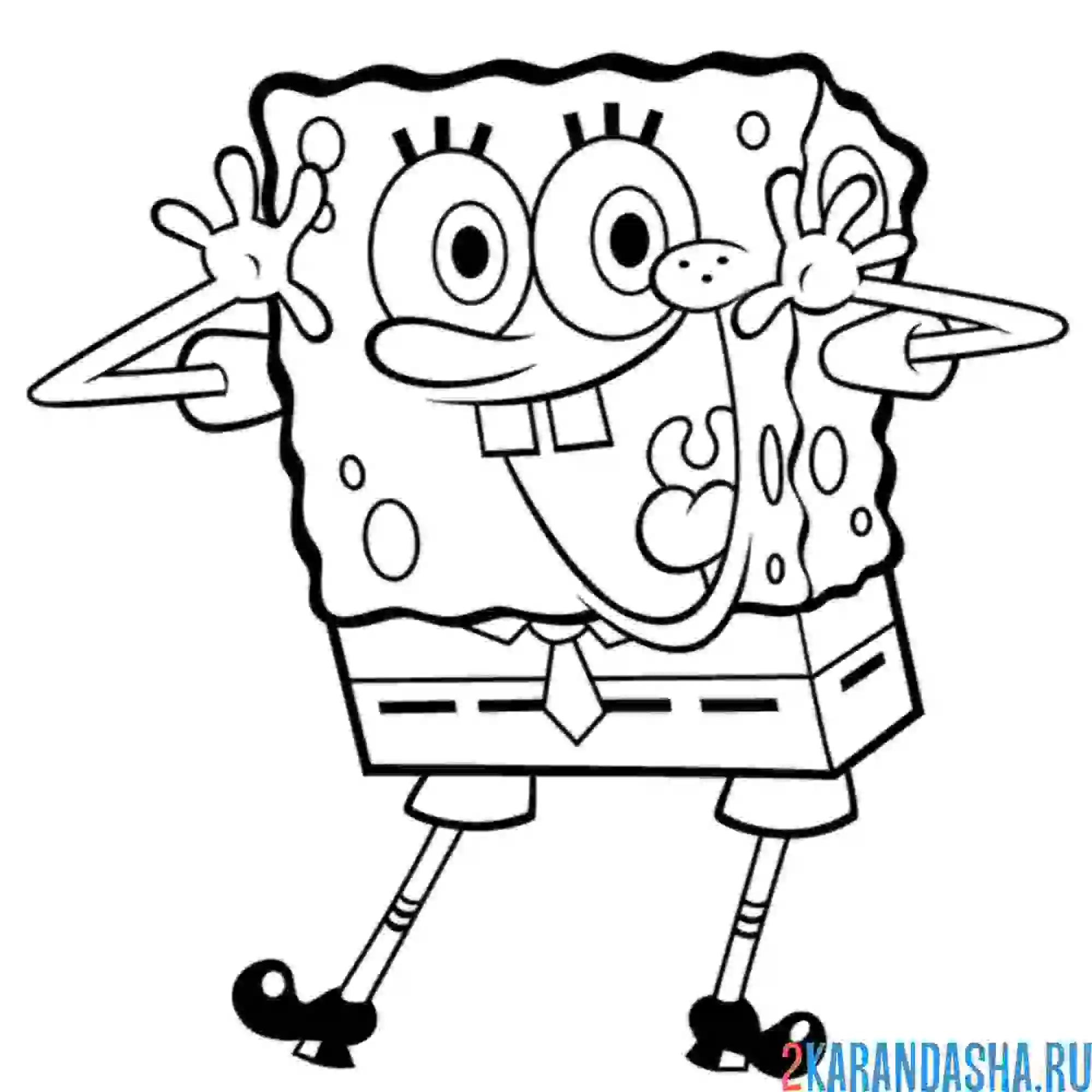 Раскраска губка боб балуется