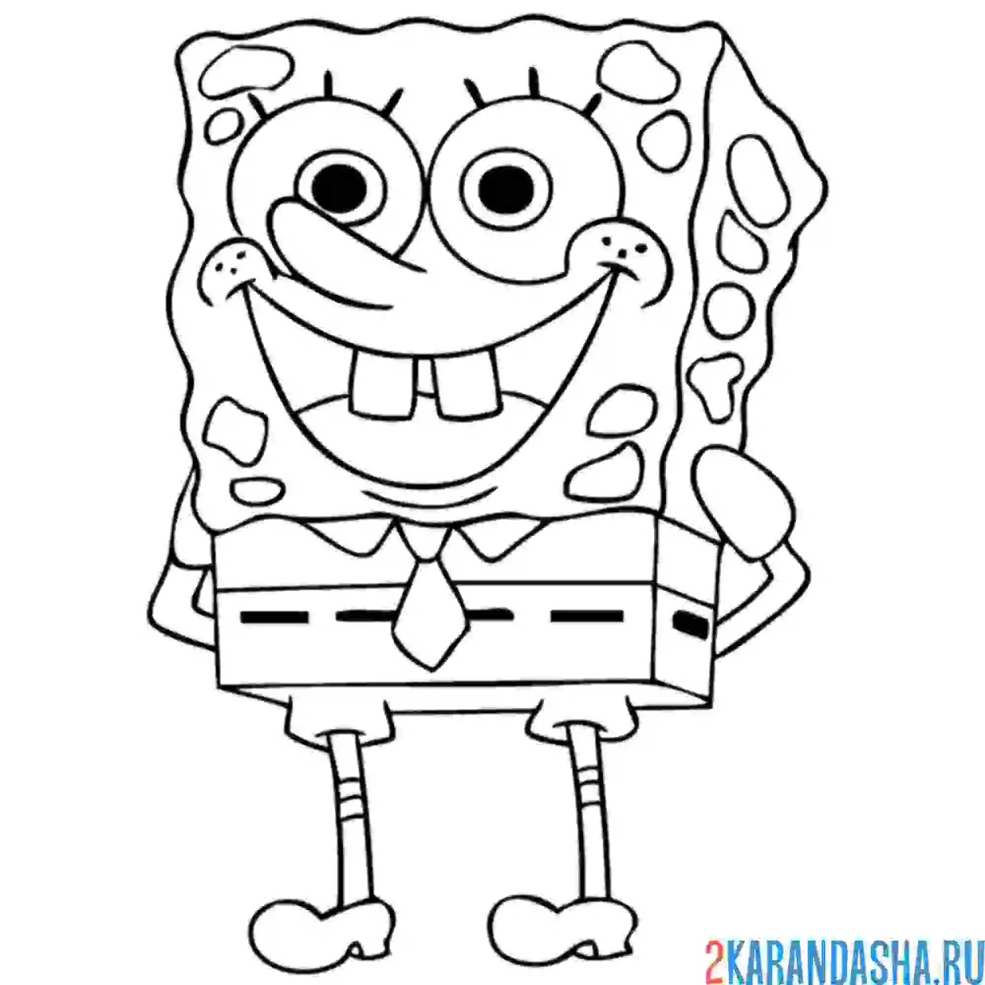 Раскраска спанч боб улыбается