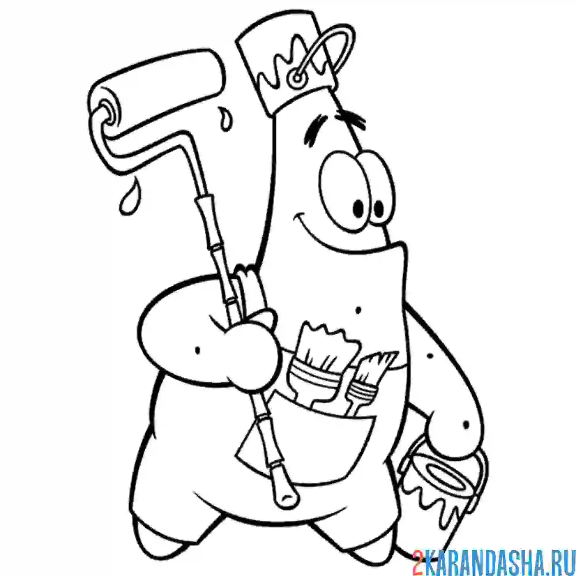 Раскраска патрик строитель