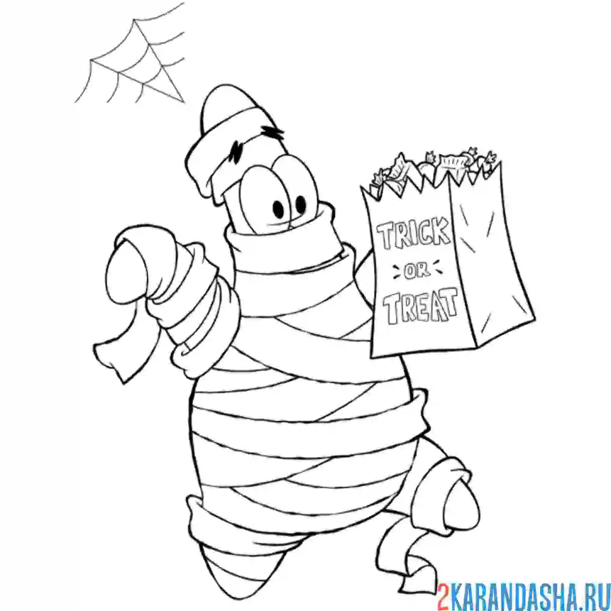 Раскраска патрик на хэллоуин
