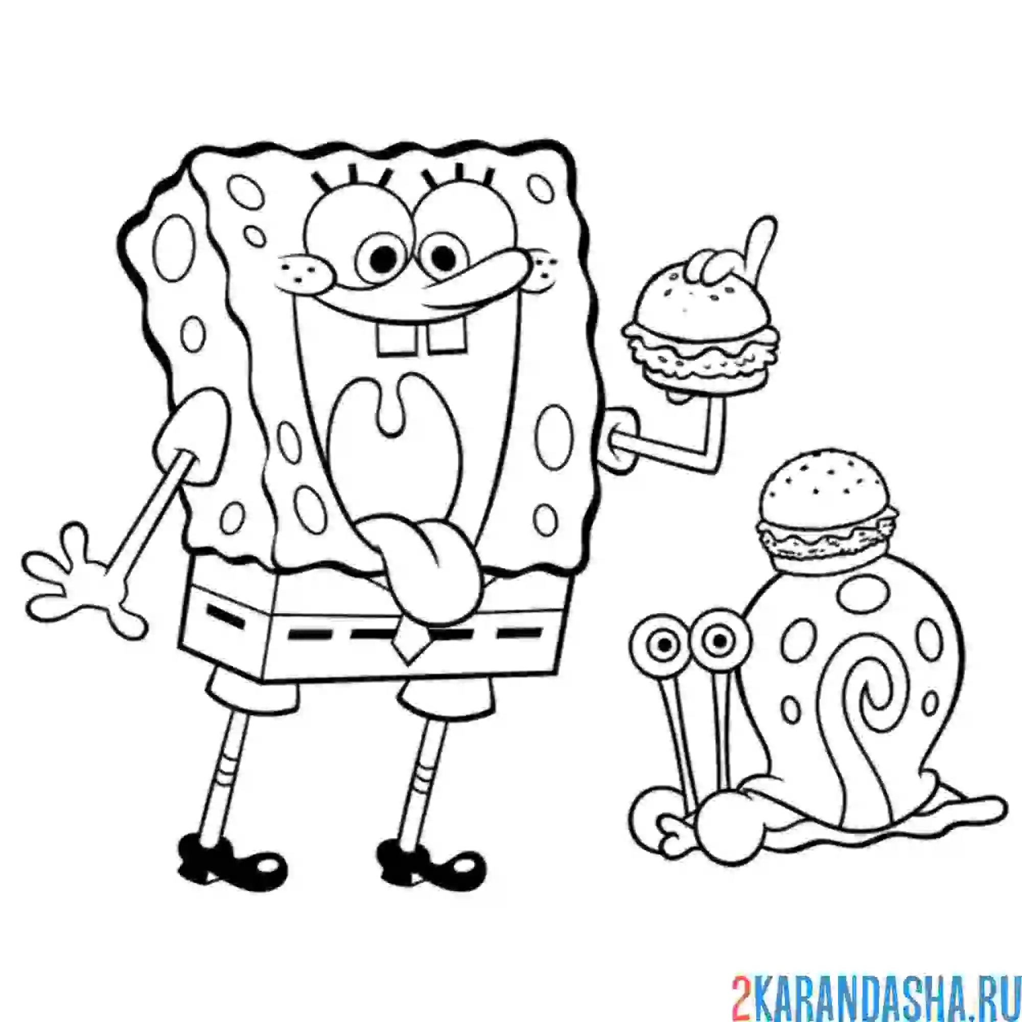 Раскраска гарри и губка боб